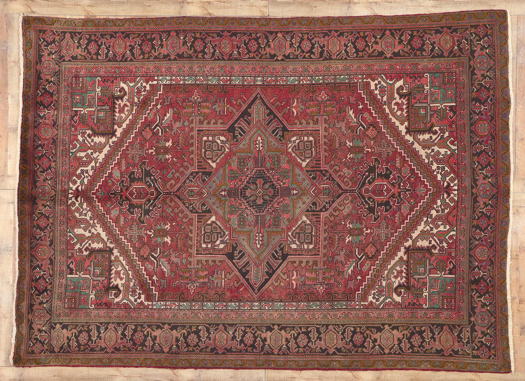 20th Century Vintage Persian Heriz Rug, Timeless Appeal Meets Perpetually Posh For Sale