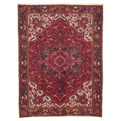 Persischer Heriz-Teppich mit luxuriösem Mid-Century Modern-Stil, Vintage