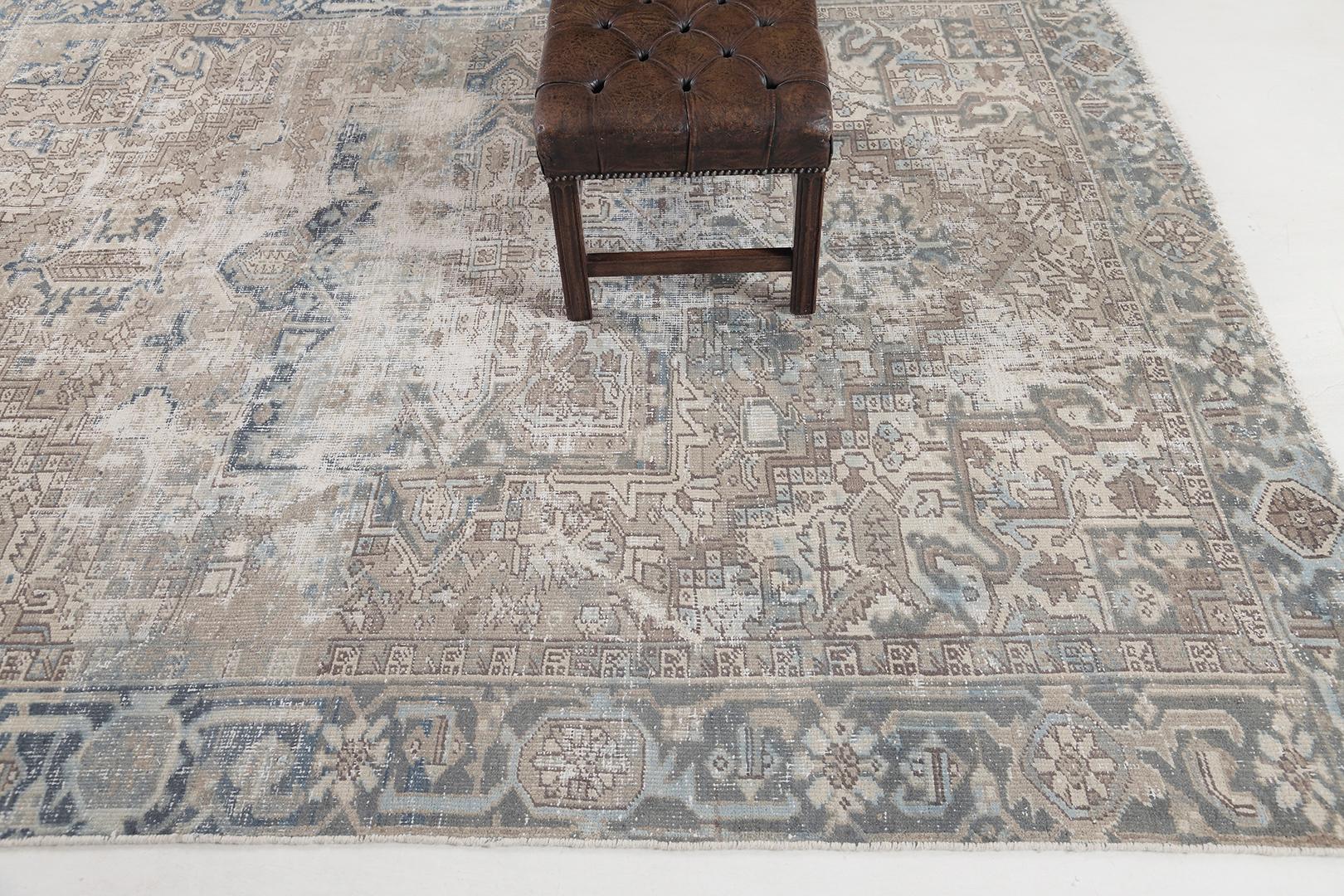 Vintage Persian Heriz by Mehraban Rugs In Good Condition In WEST HOLLYWOOD, CA