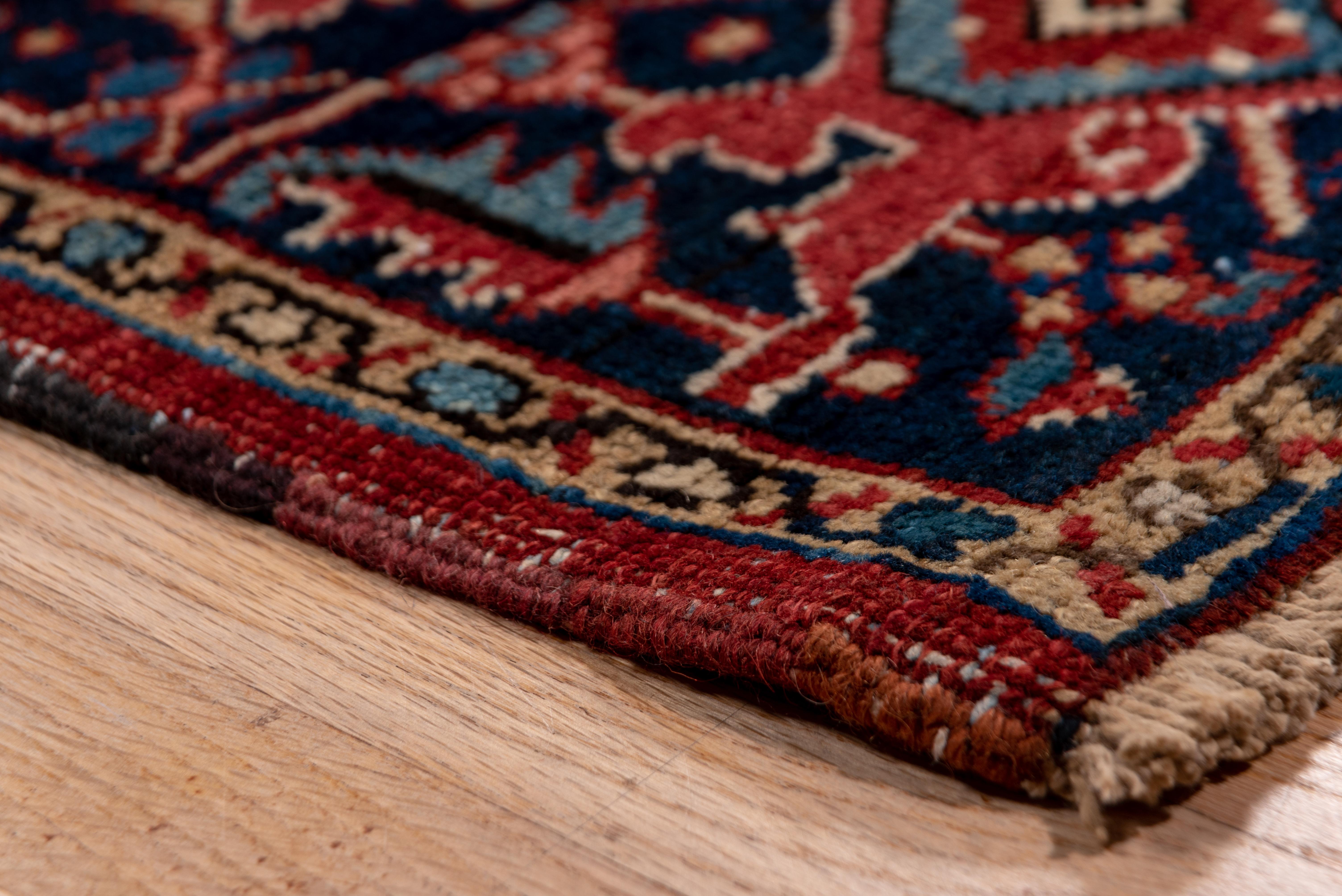 Hand-Knotted Vintage Persian Heriz Carpet, circa 1940s