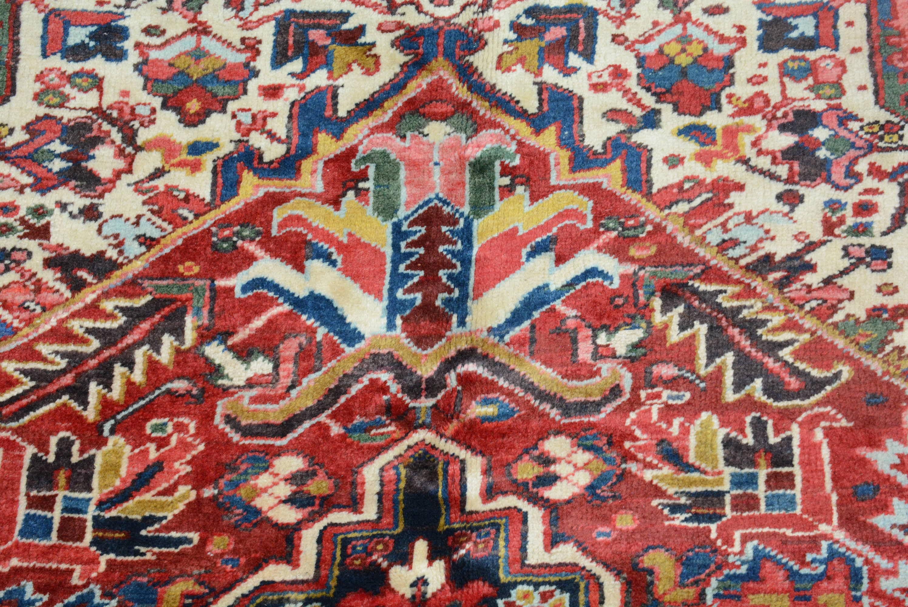 Woven Vintage Persian Heriz Carpet For Sale