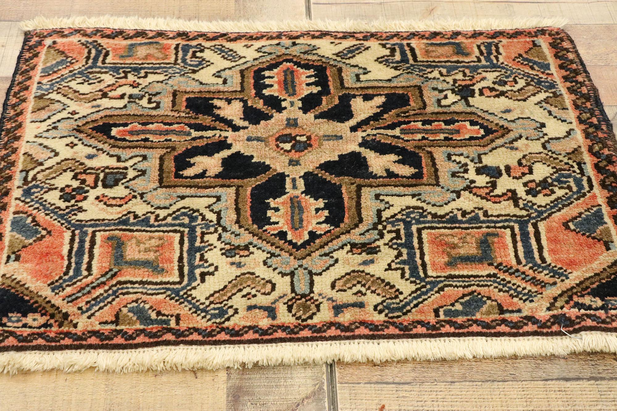 Wool Vintage Persian Heriz Carpet For Sale