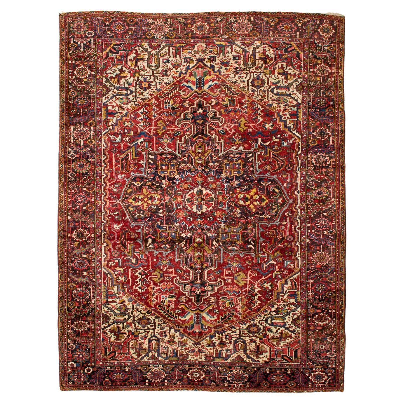Vintage Persian Heriz Carpet For Sale