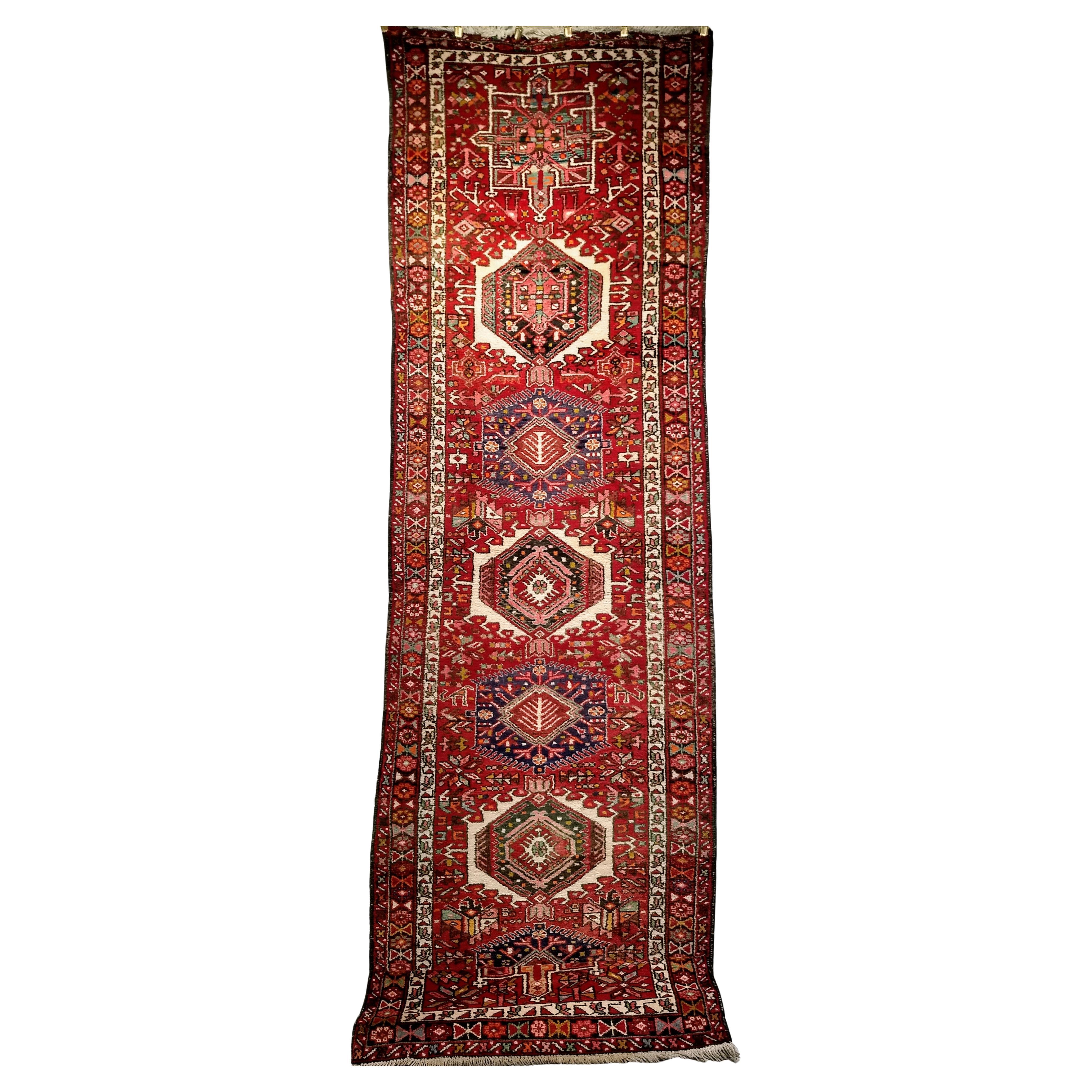 Vintage Persian Heriz Karajeh Long and Wide Runner