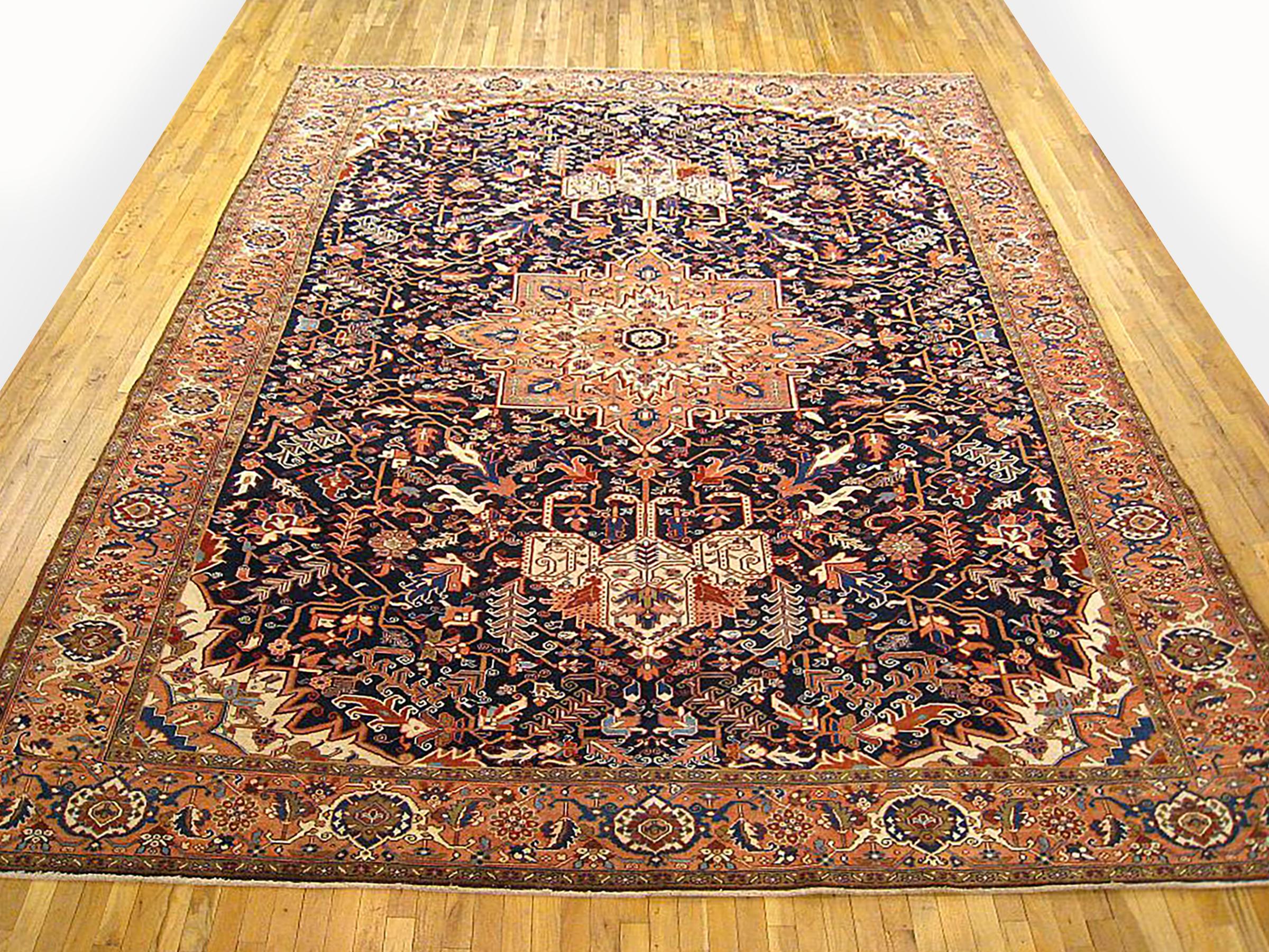 Vintage Persian Heriz oriental rug, Room size

A vintage Persian Heriz oriental rug, size 13'6