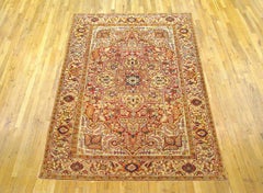 Vintage Persian Heriz Oriental Rug, Room Size, W/ Central Medallion