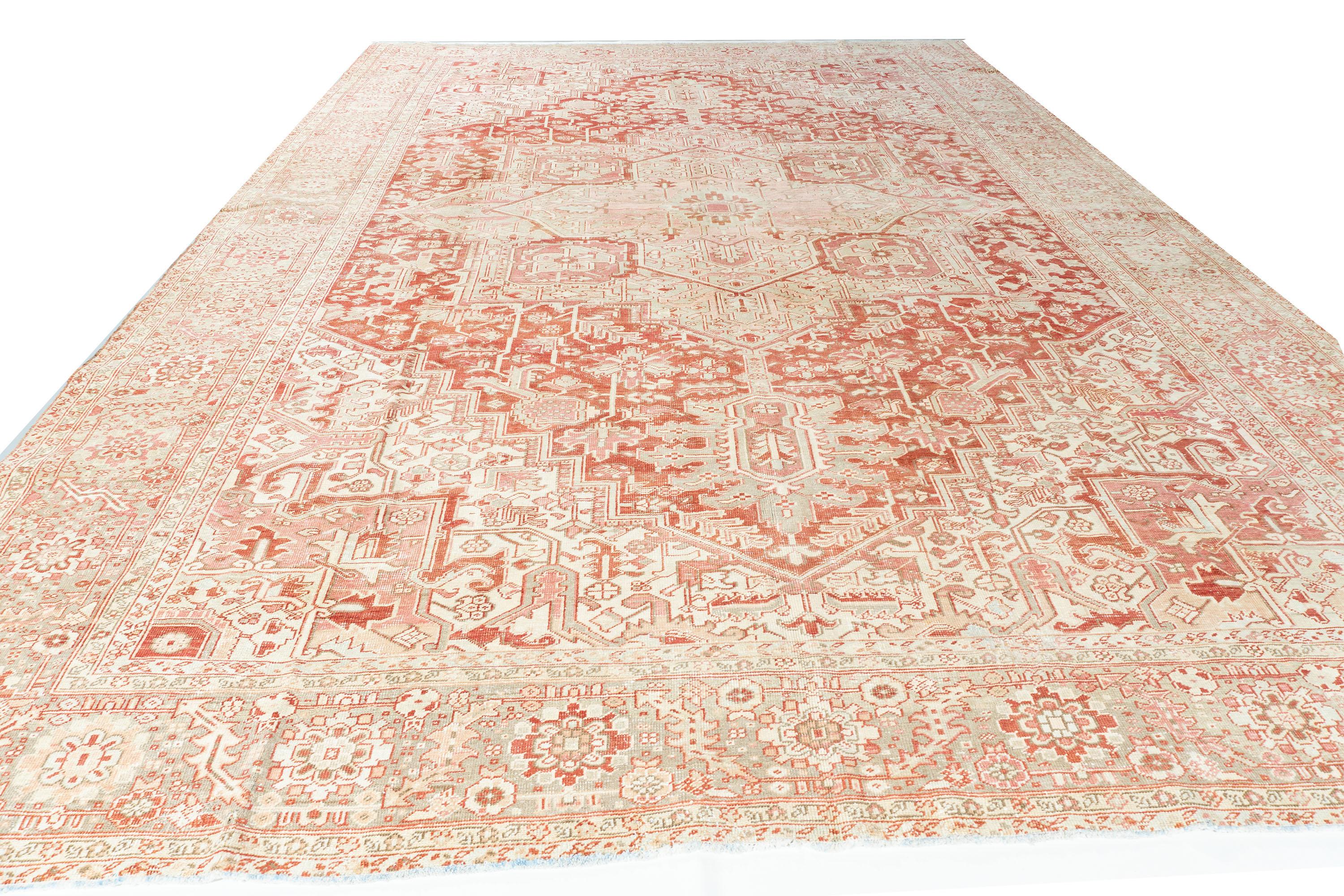 Vintage Persisch Heriz Teppich 11'4 x 15'9 (Wolle) im Angebot