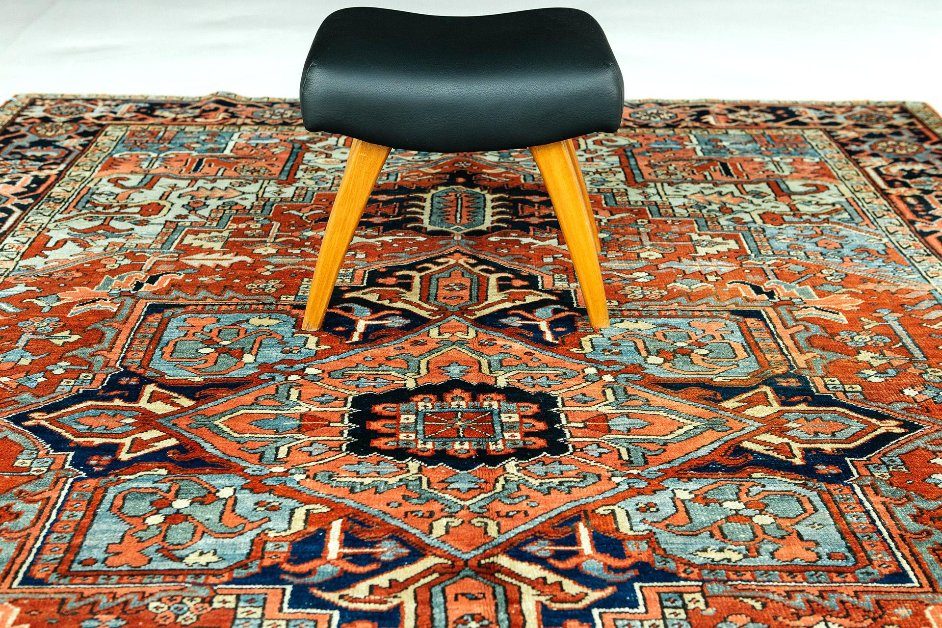 Persischer Heriz-Teppich 30803 (Mitte des 20. Jahrhunderts)