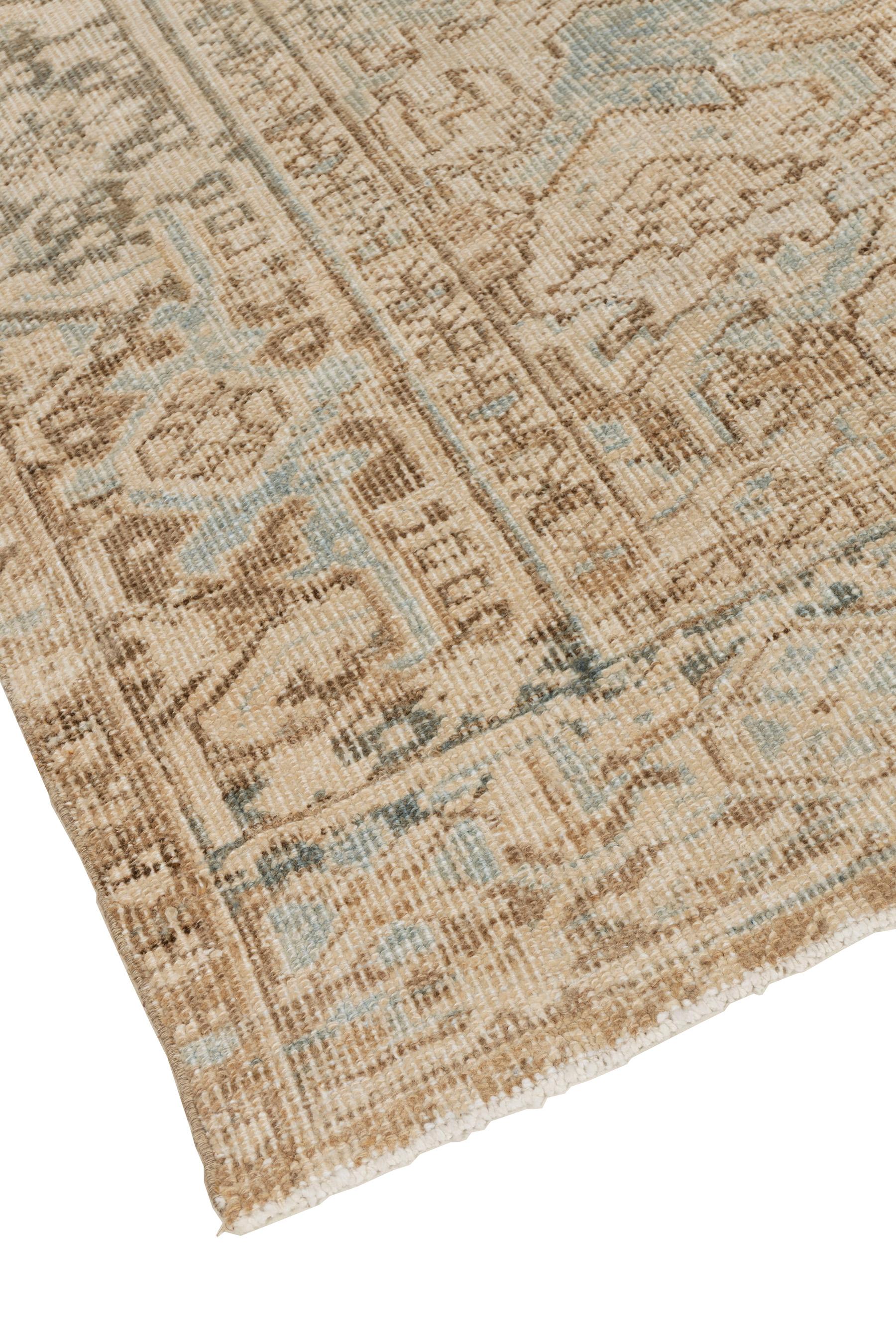 Vintage Persian Heriz Rug 6' X 8'4. The Heriz district of NW Persia has been weaving carpets for over a century, with geometric designs and tonalities ranging from mellow to saturated. Medallion layouts are by far the most common, but semi-stylized