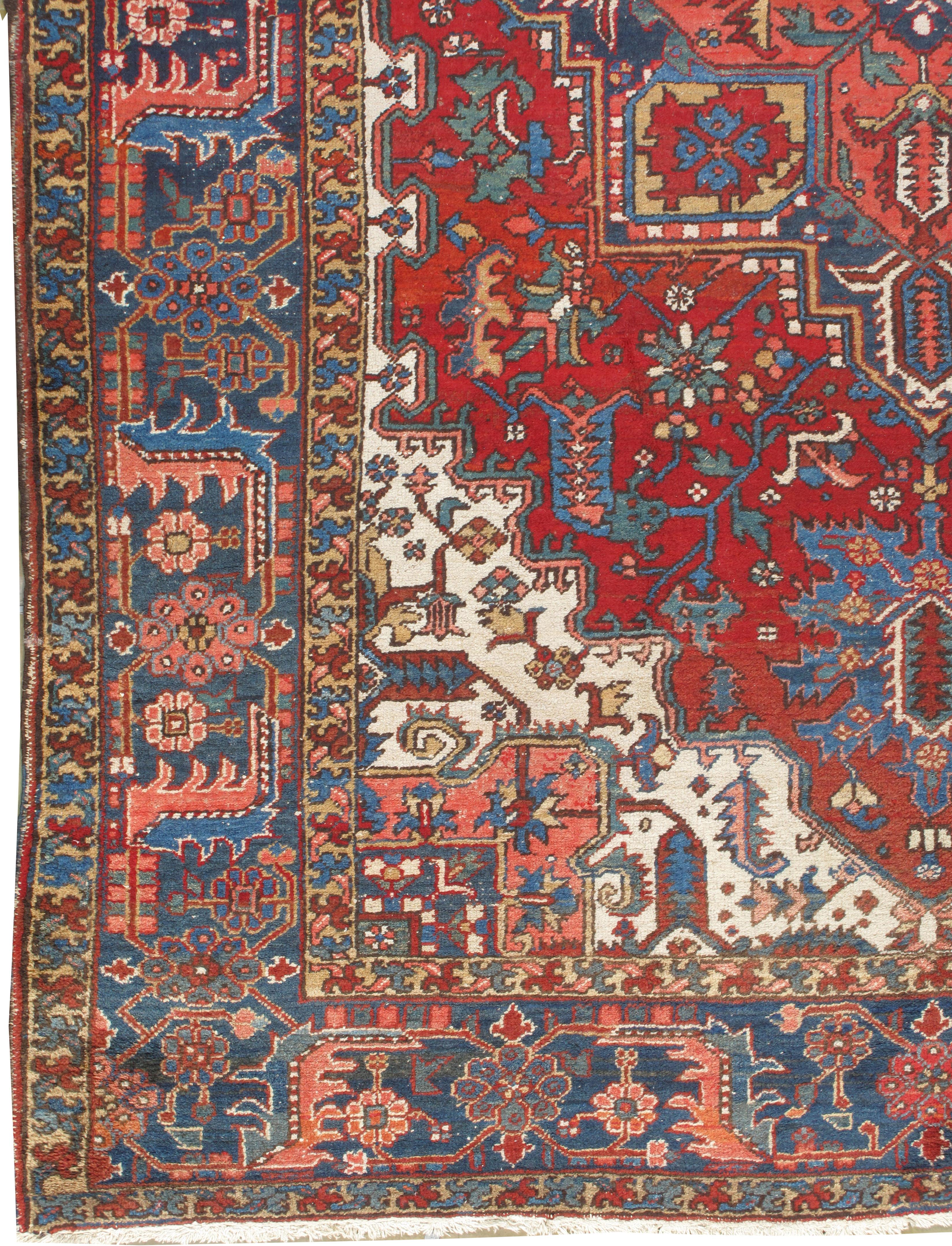 Tappeto persiano vintage Heriz 8'1 x 11'5 in vendita 2