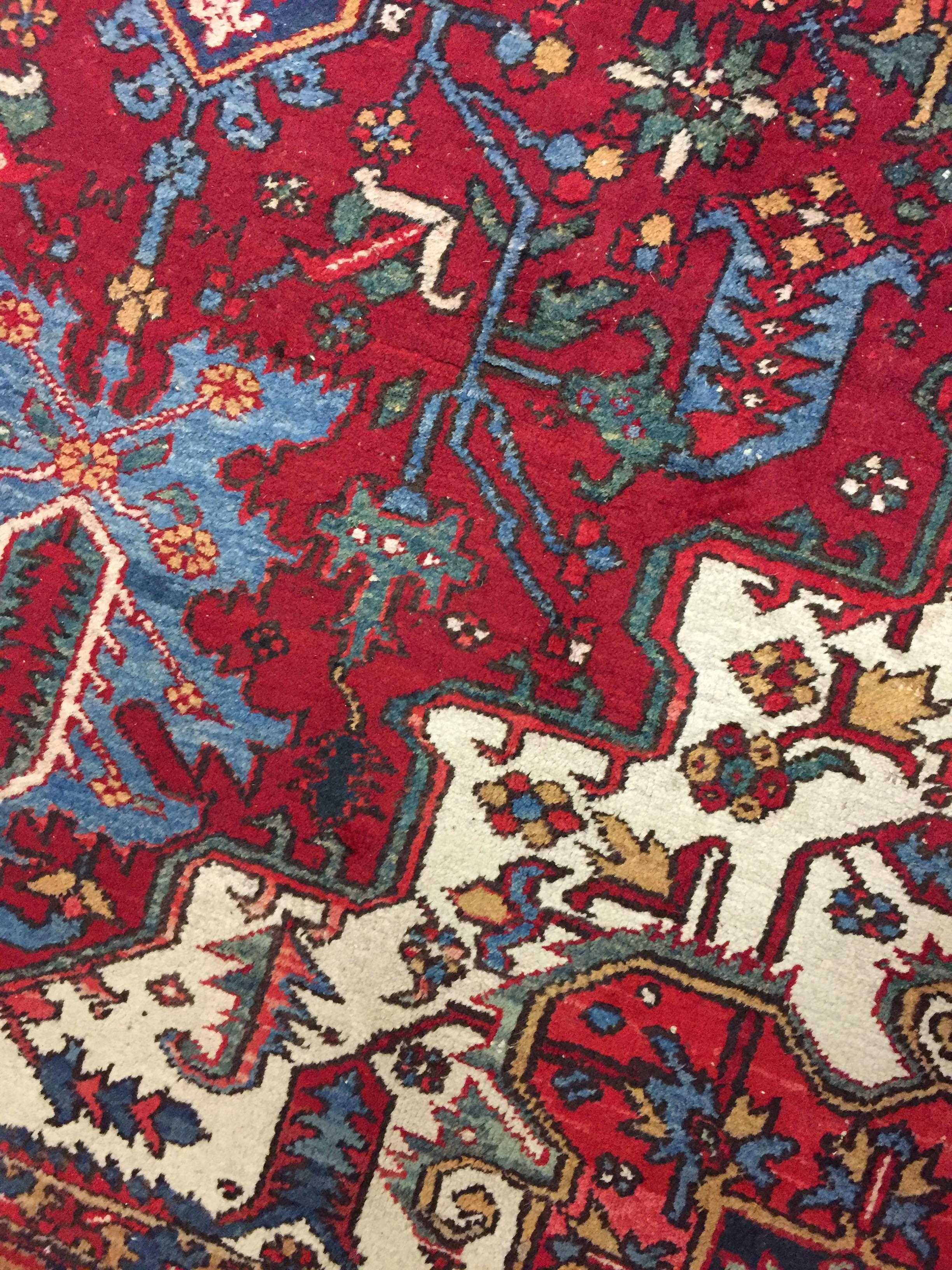 XX secolo Tappeto persiano vintage Heriz 8'1 x 11'5 in vendita