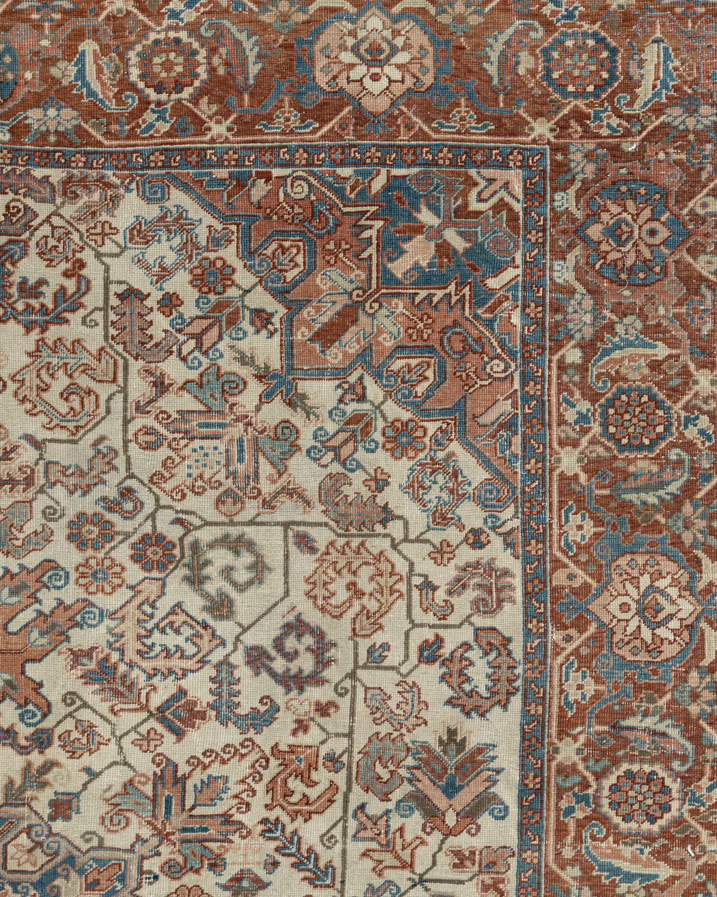 Persiano Tappeto persiano vintage Heriz  8'8 x 11' in vendita