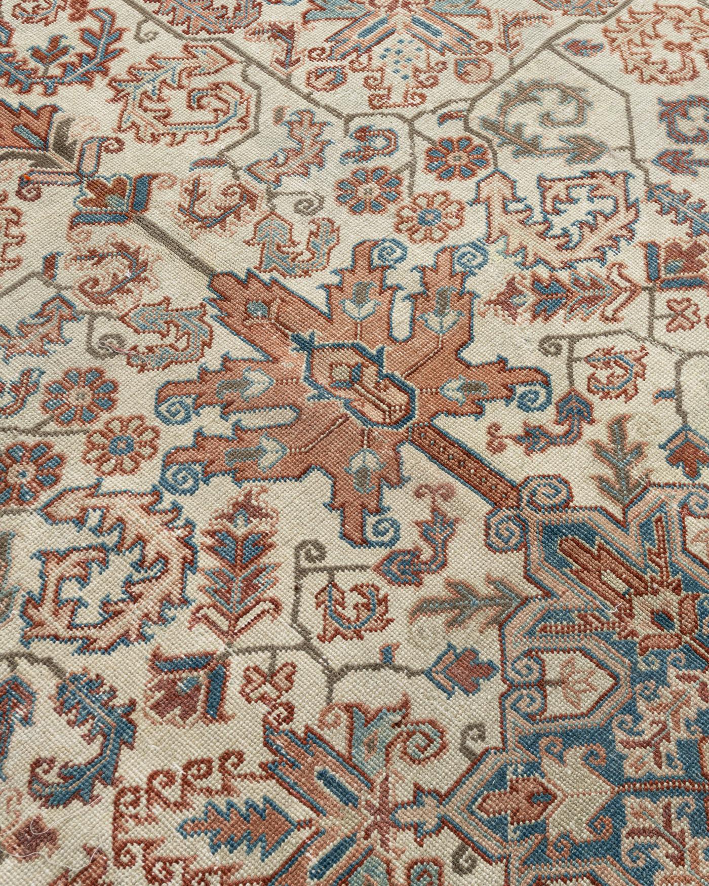 Annodato a mano Tappeto persiano vintage Heriz  8'8 x 11' in vendita