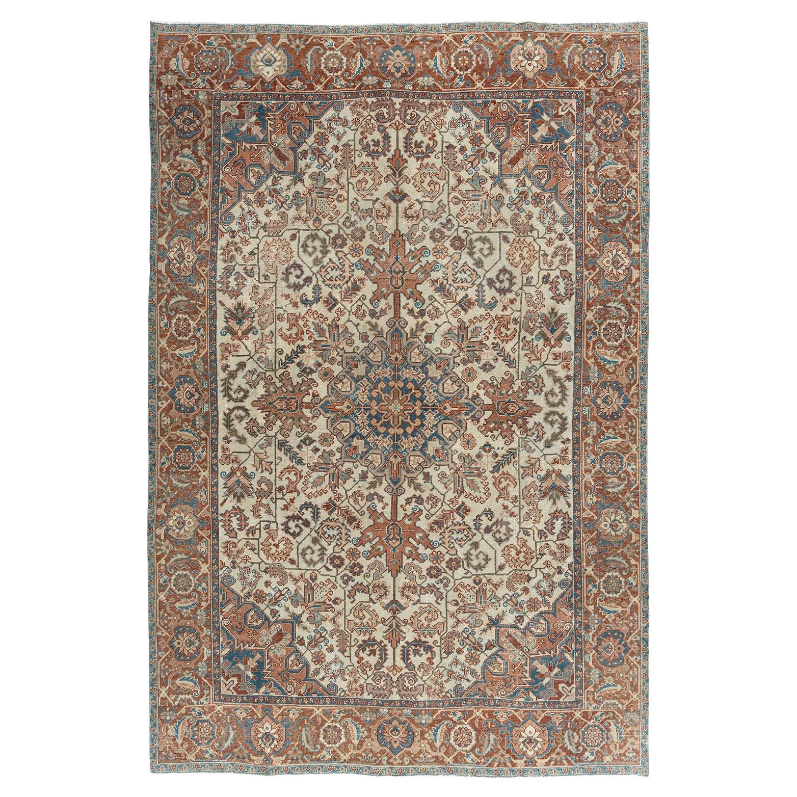 Vintage Persian Heriz Rug  8'8 x 11'