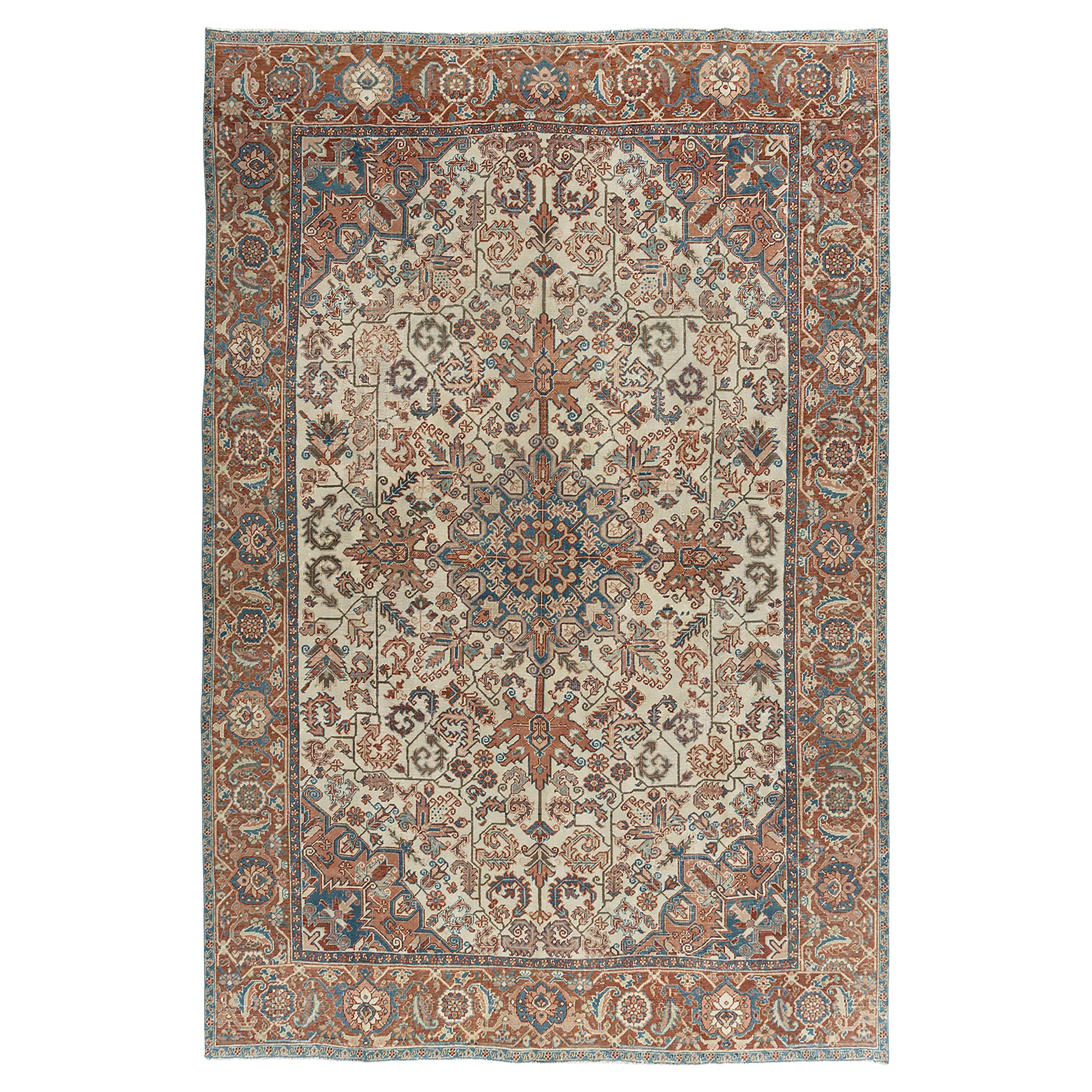 Vintage Persian Heriz Rug  8'8 x 11'