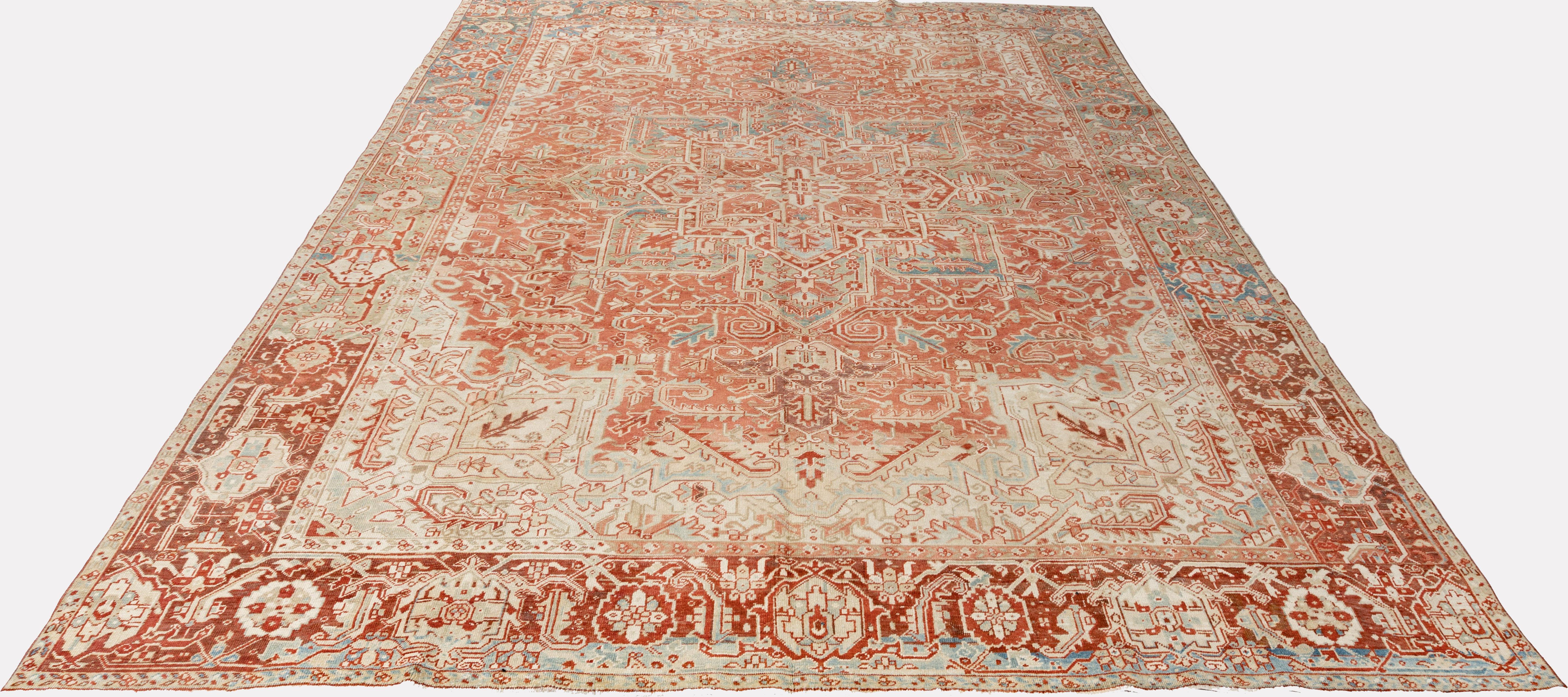 Persischer Heriz-Teppich, Vintage  9'1 x 12'6 x 12'6 im Angebot 5