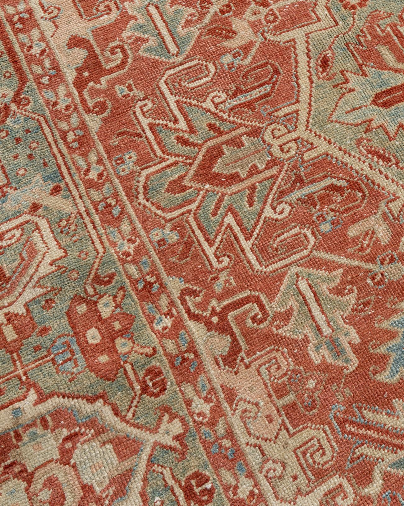 Persischer Heriz-Teppich, Vintage  9'1 x 12'6 x 12'6 (20. Jahrhundert) im Angebot