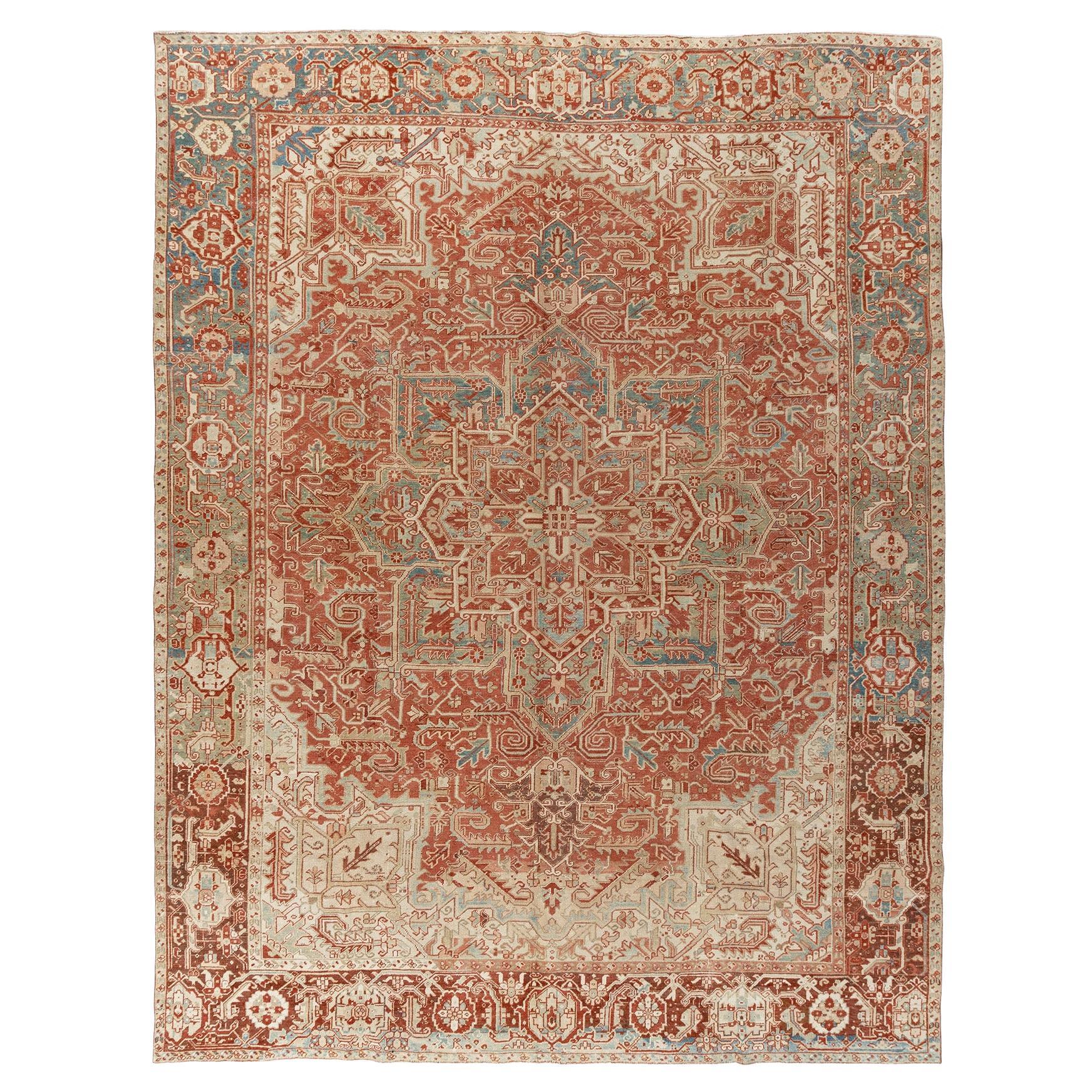 Persischer Heriz-Teppich, Vintage  9'1 x 12'6 x 12'6 im Angebot