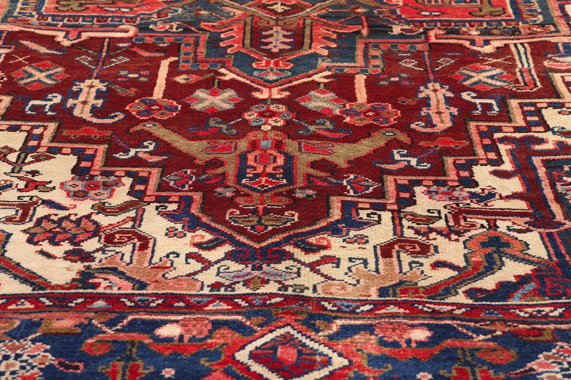 1950's Persian Heriz Carpet with Modern Style In Good Condition For Sale In Dallas, TX