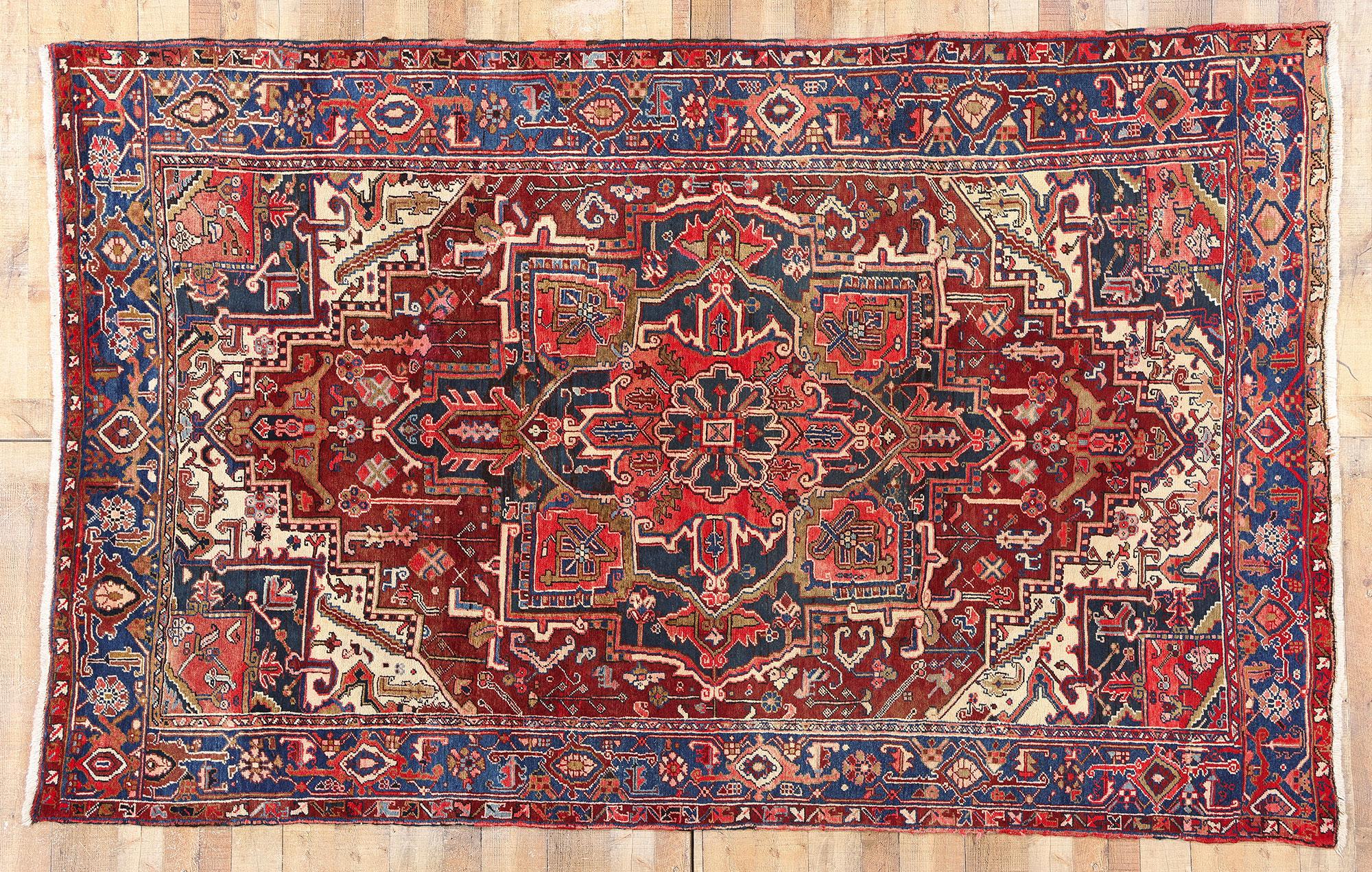 1950's Persian Heriz Carpet with Modern Style For Sale 2