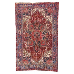 1950's Persian Heriz Carpet with Modern Style