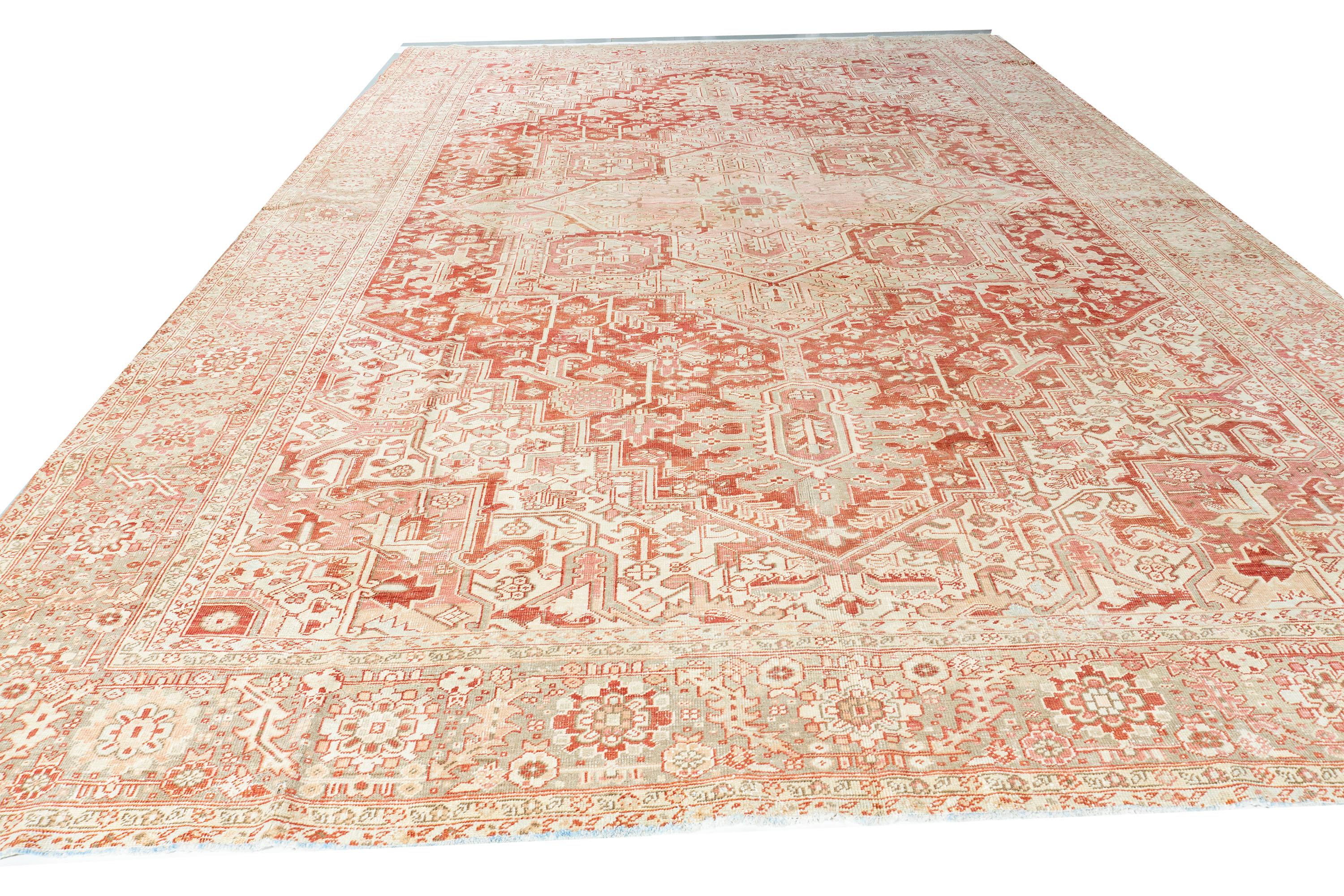 Alfombra persa Heriz vintage  11'4 x 15'9 Heriz Serapi en venta