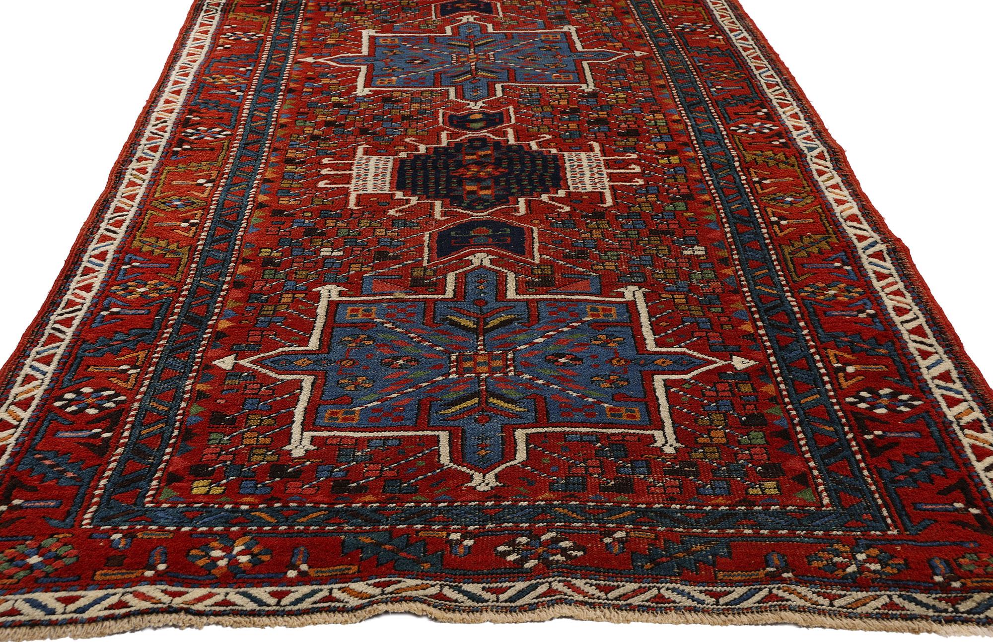 Hand-Knotted Vintage Persian Heriz Rug  For Sale