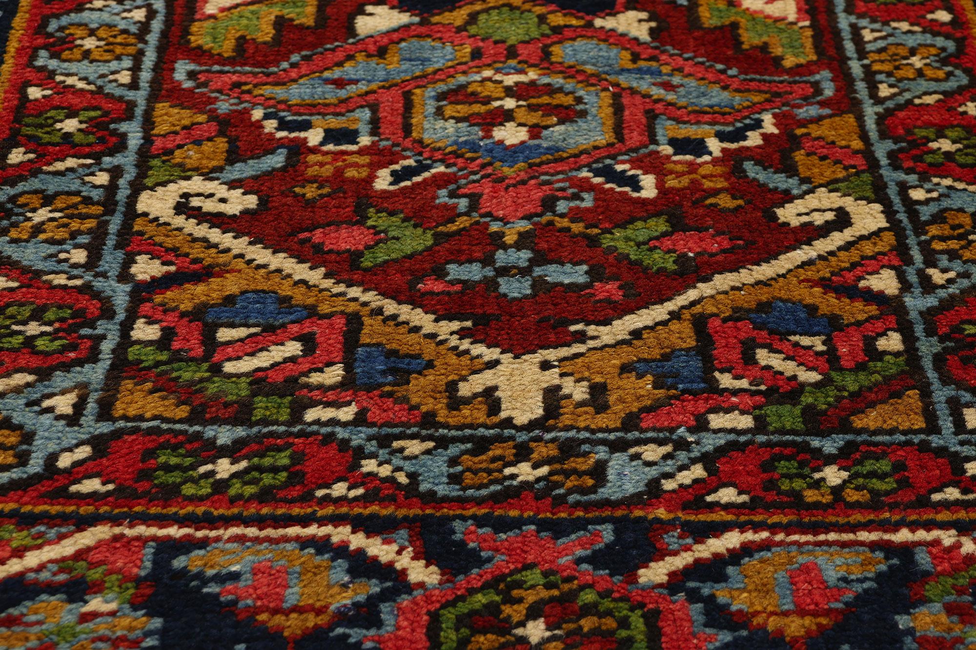 Hand-Knotted Vintage Persian Heriz Rug  For Sale