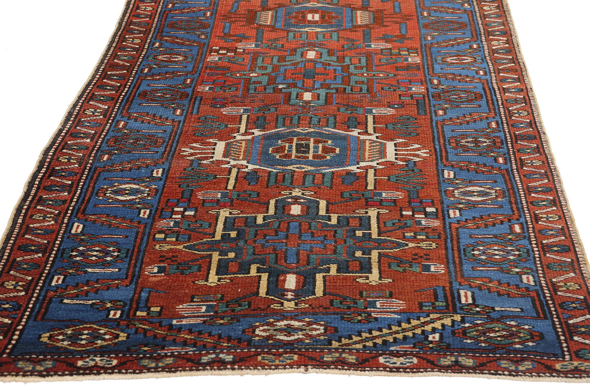 Hand-Knotted Vintage Persian Heriz Rug For Sale