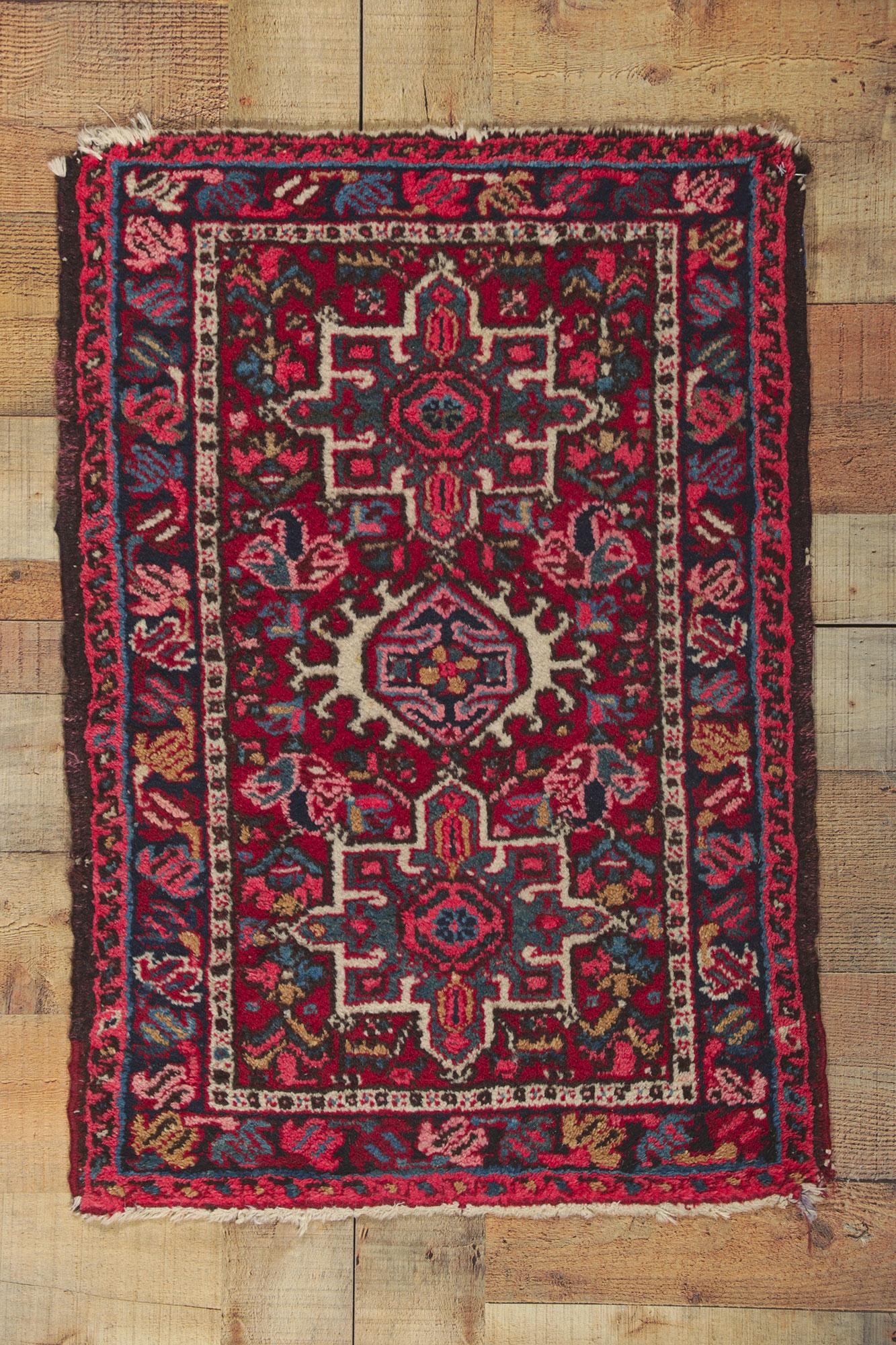 Noué à la main Tapis persan vintage Heriz en vente