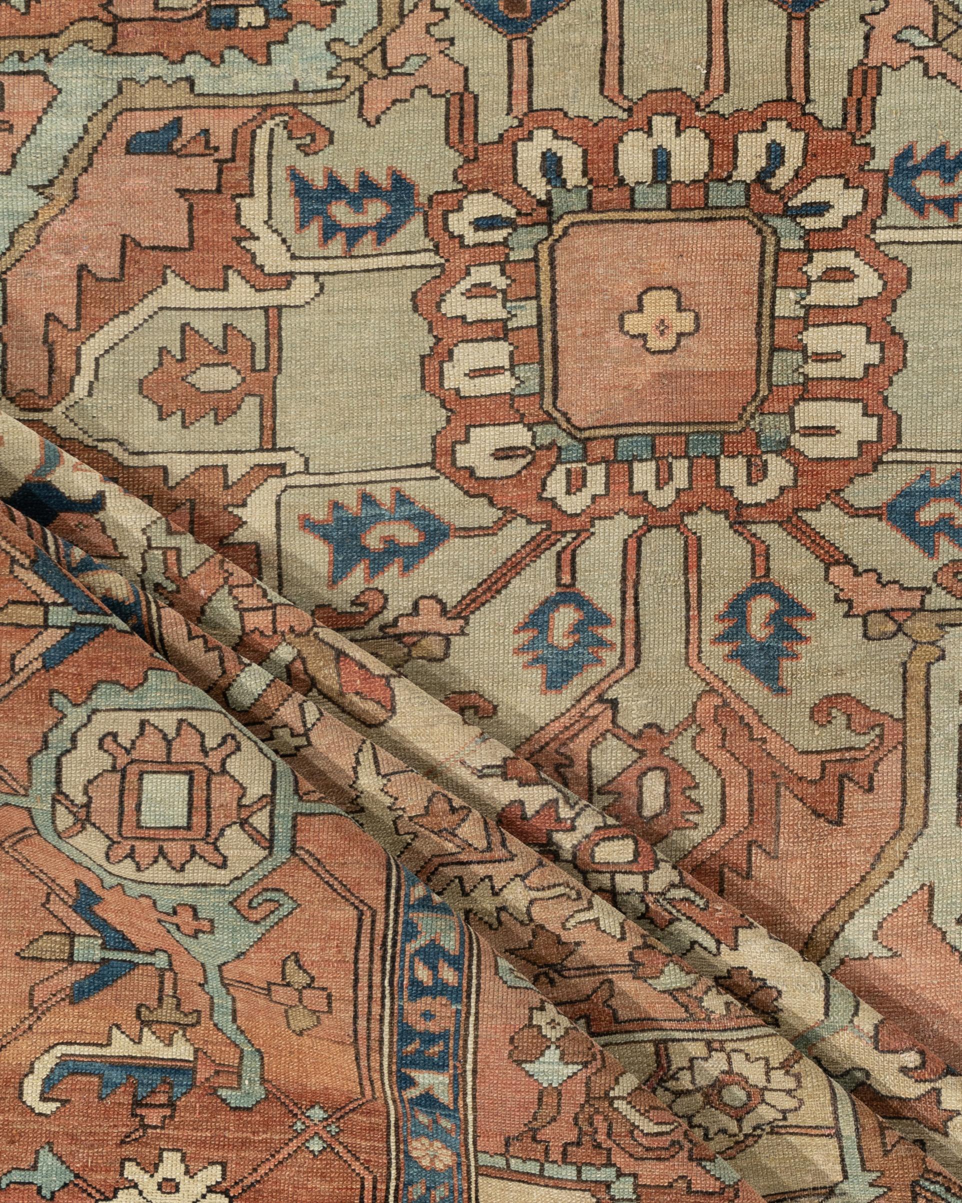 20ième siècle Tapis persan antique Heriz  9''3 x 13''5 en vente
