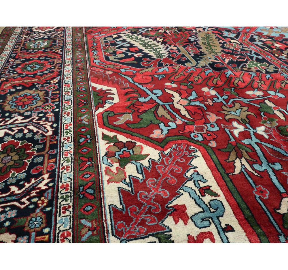 20th Century Vintage Handmade Persian Heriz Oversize Rug