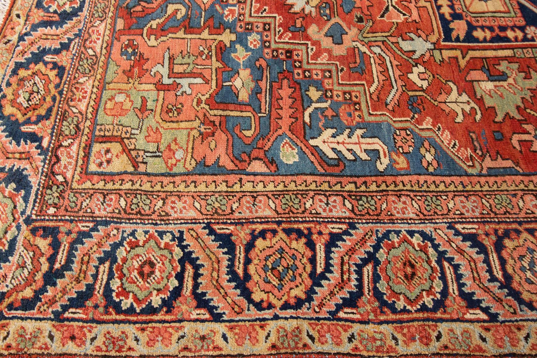 20th Century Vintage Persian Heriz Rug