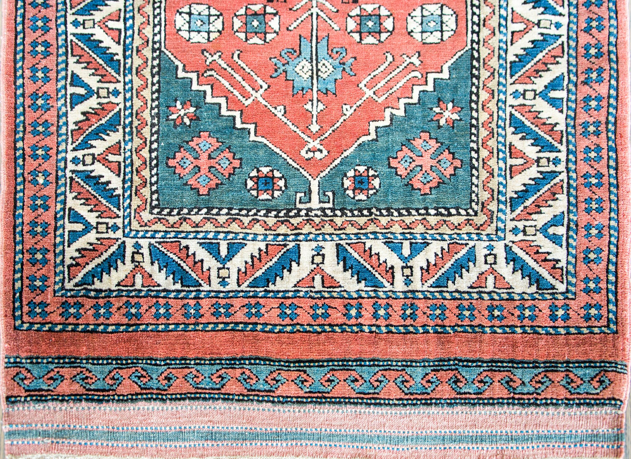 20th Century Vintage Persian Heriz Rug For Sale