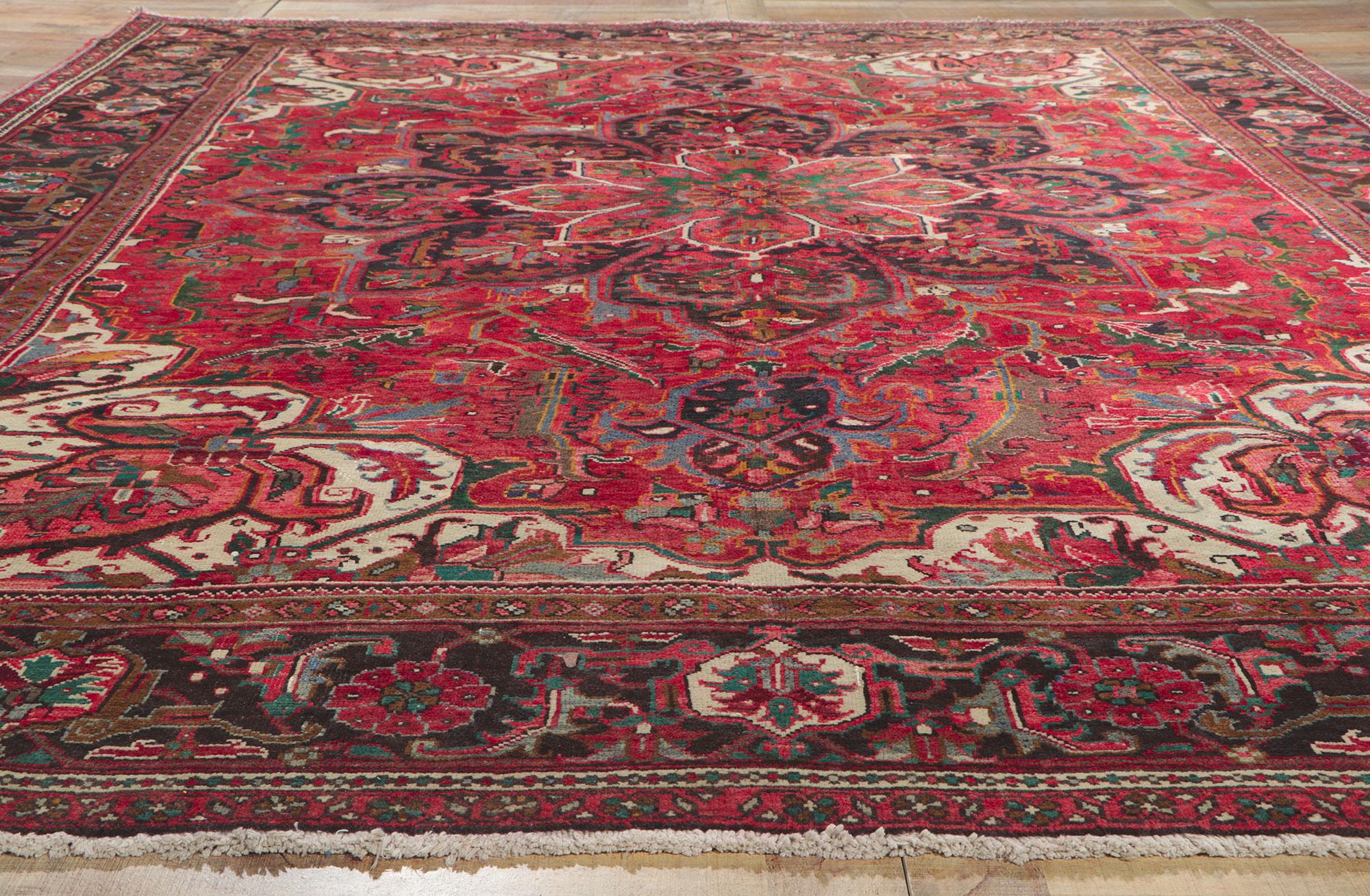 20th Century Vintage Persian Heriz Rug For Sale