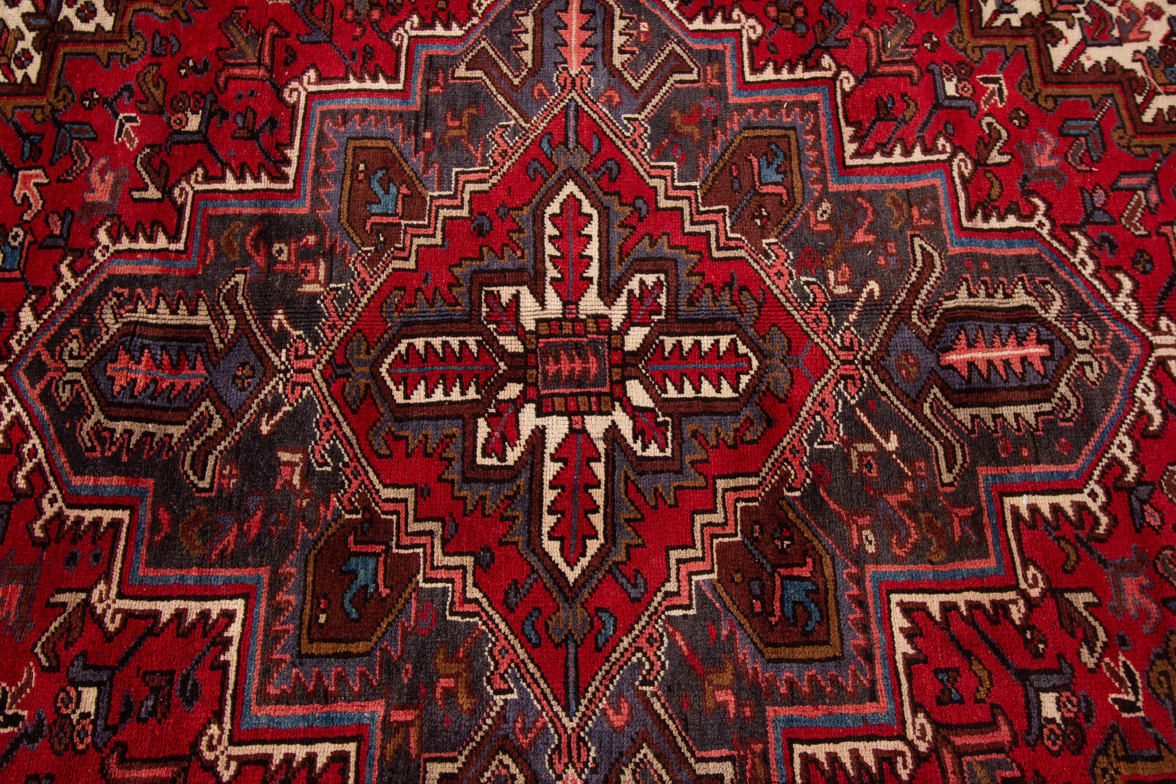 Wool Vintage Persian Heriz Rug