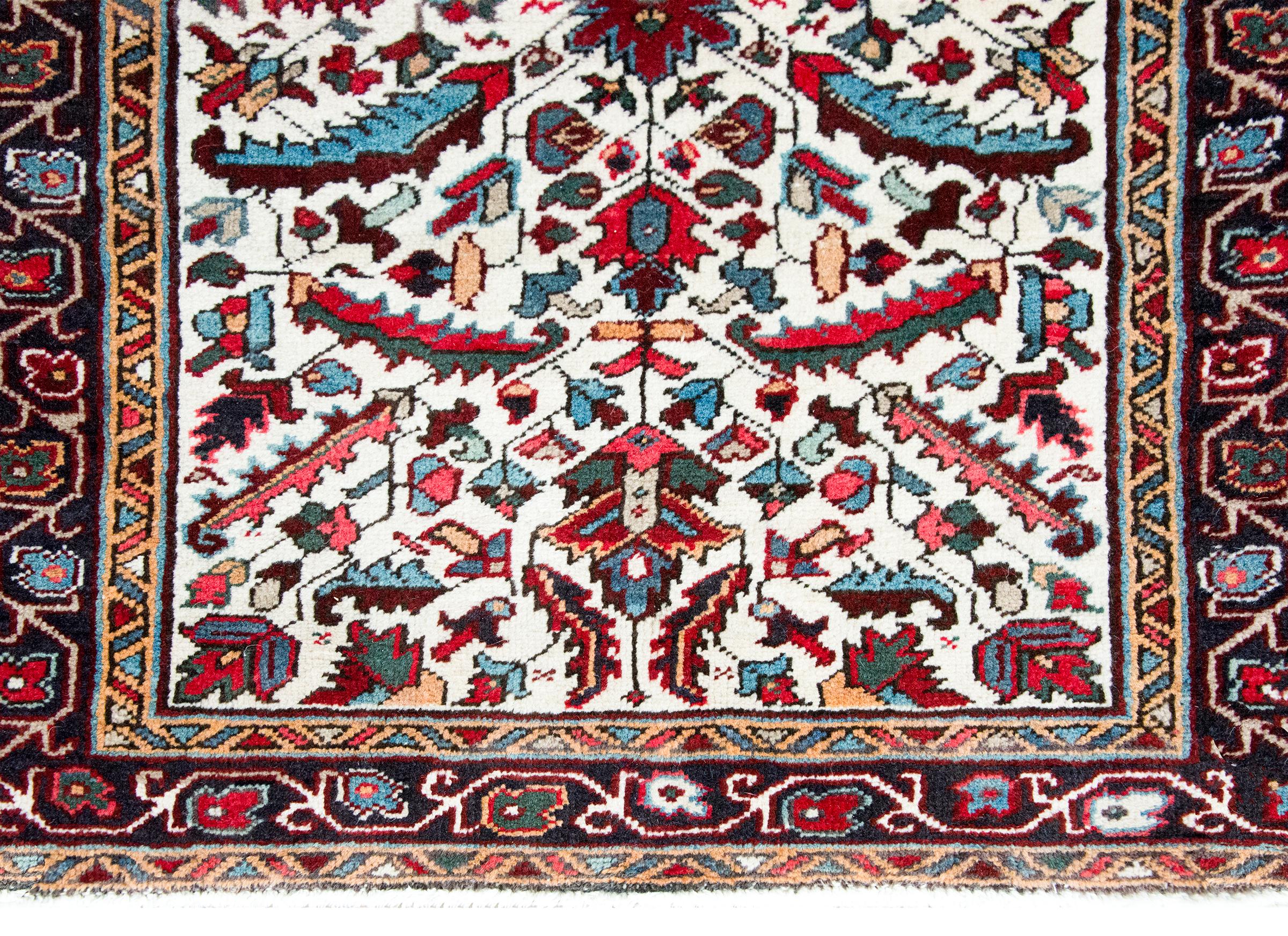 Wool Vintage Persian Heriz Rug For Sale