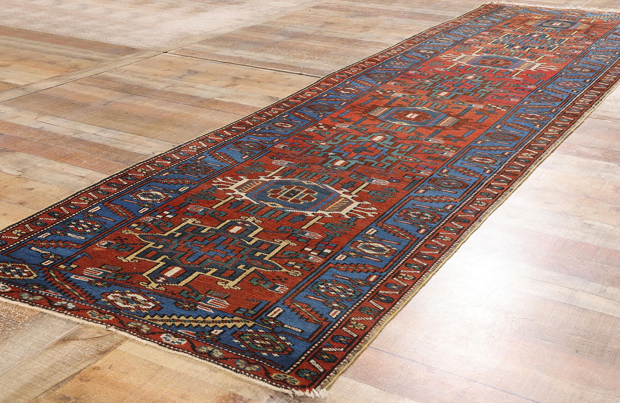 Wool Vintage Persian Heriz Rug For Sale
