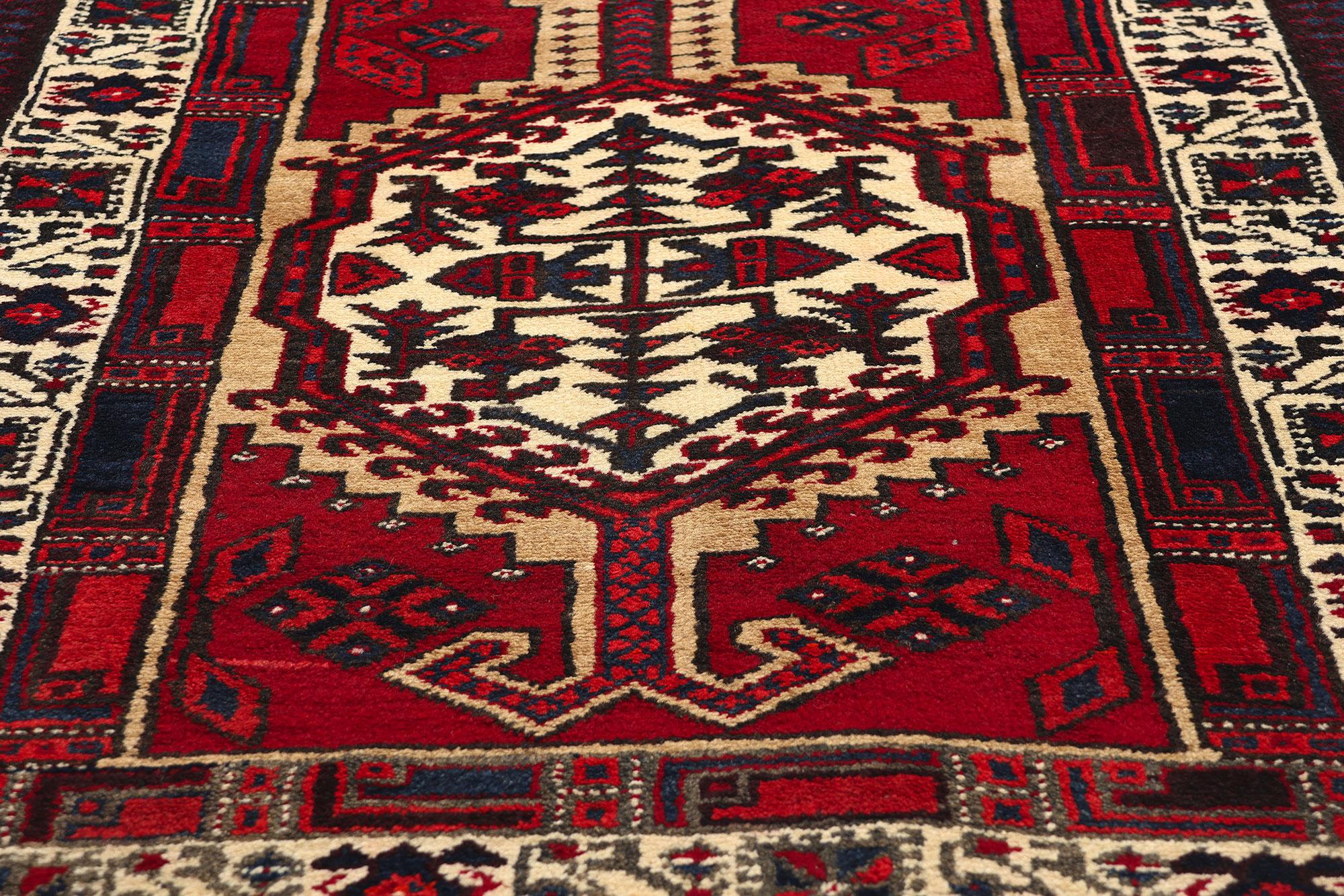 Wool Vintage Persian Heriz Rug For Sale