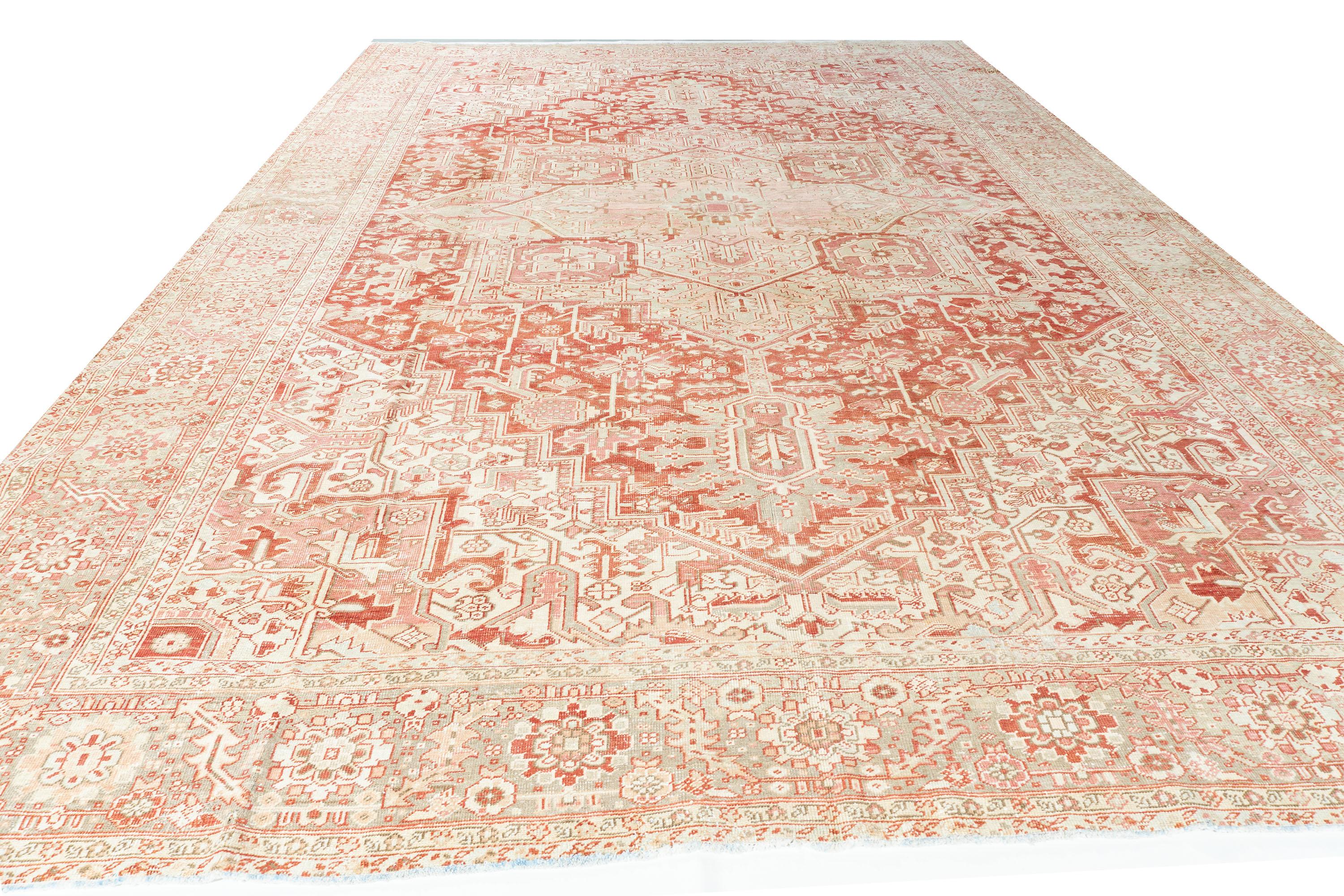 Alfombra persa Heriz vintage  11'4 x 15'9 Lana en venta