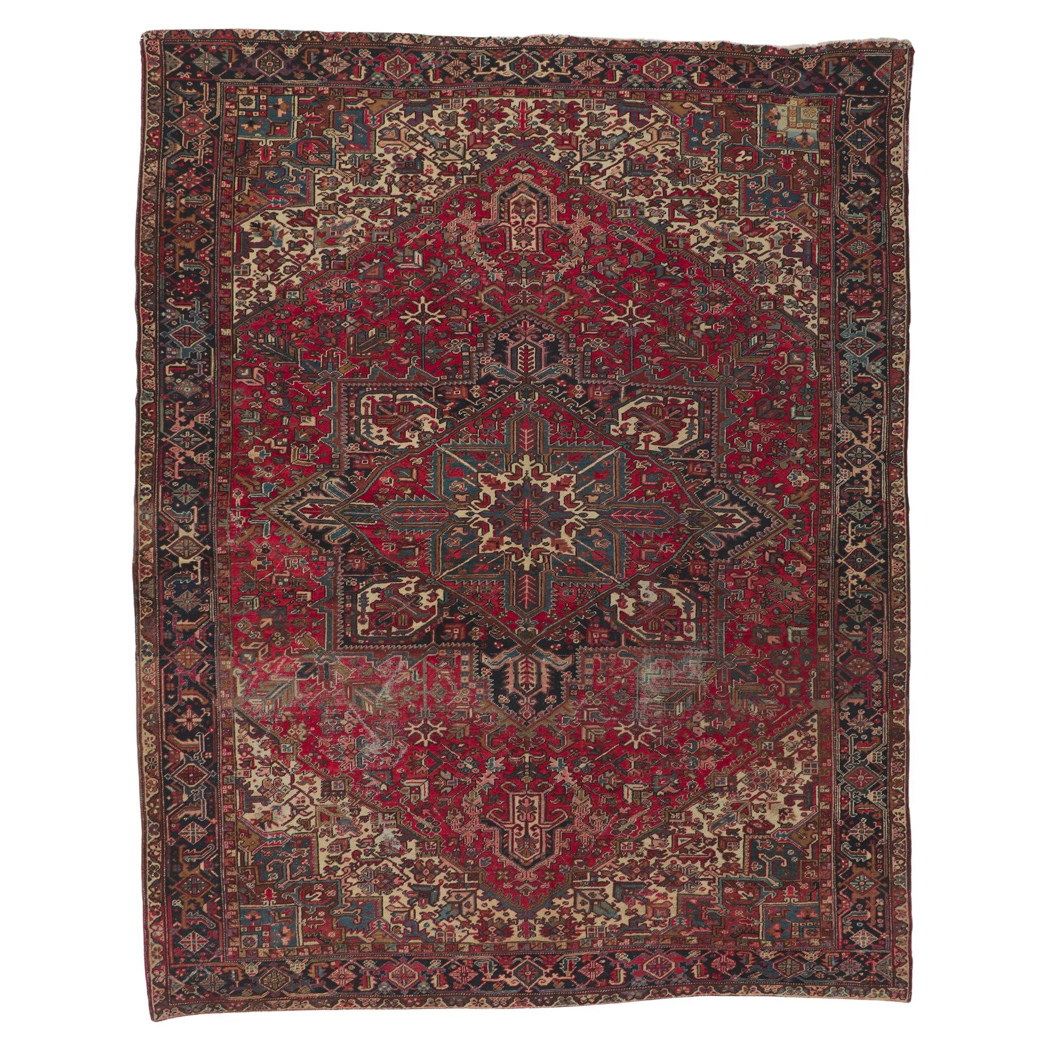 Vintage Persian Heriz Rug