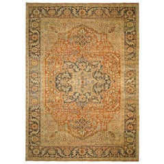 Persischer Heriz-Teppich in Zimmergröße, mit Medaillon, Vintage