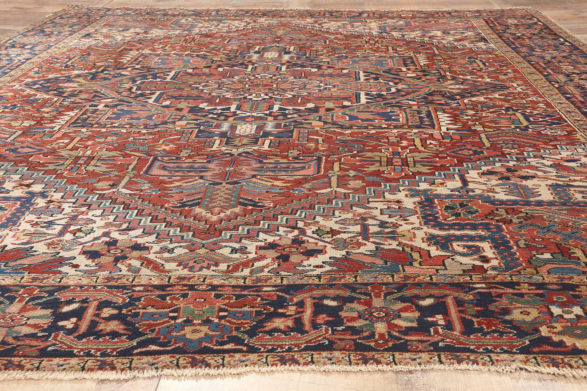 20th Century Vintage Persian Heriz Rug, Perpetually Posh Meets Timeless Appeal For Sale