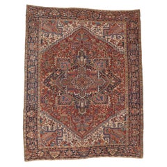 Vintage Persian Heriz Rug, Perpetually Posh Meets Timeless Appeal
