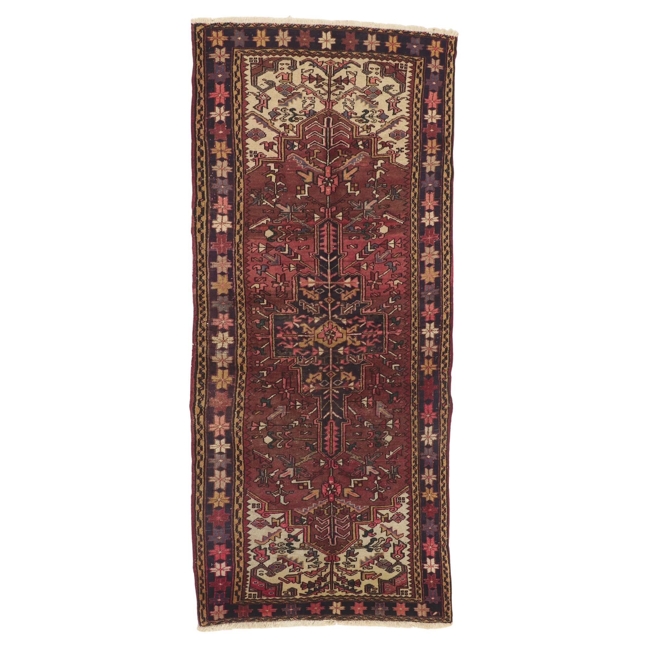 Vintage Persisch Heriz Teppich Läufer 
