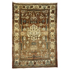 Vintage Persian Heriz Rug with Bungalow Craftsman Style