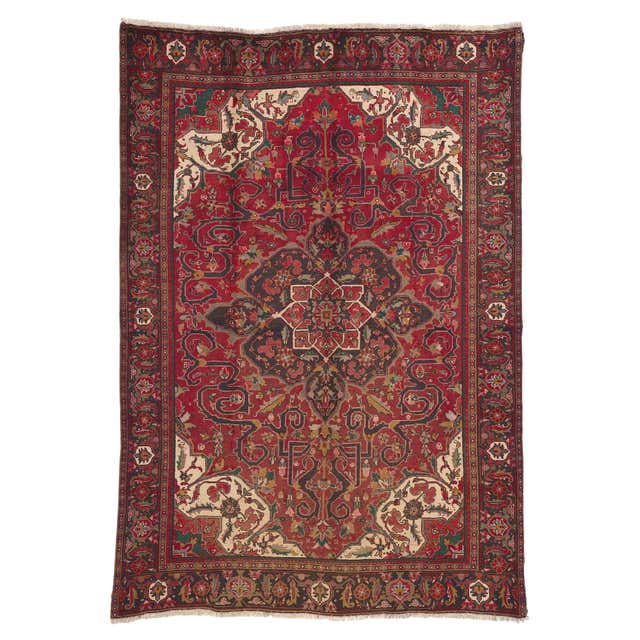 Vintage Persian Mahal Rug, Perpetually Posh Meets Elizabethan Style For ...
