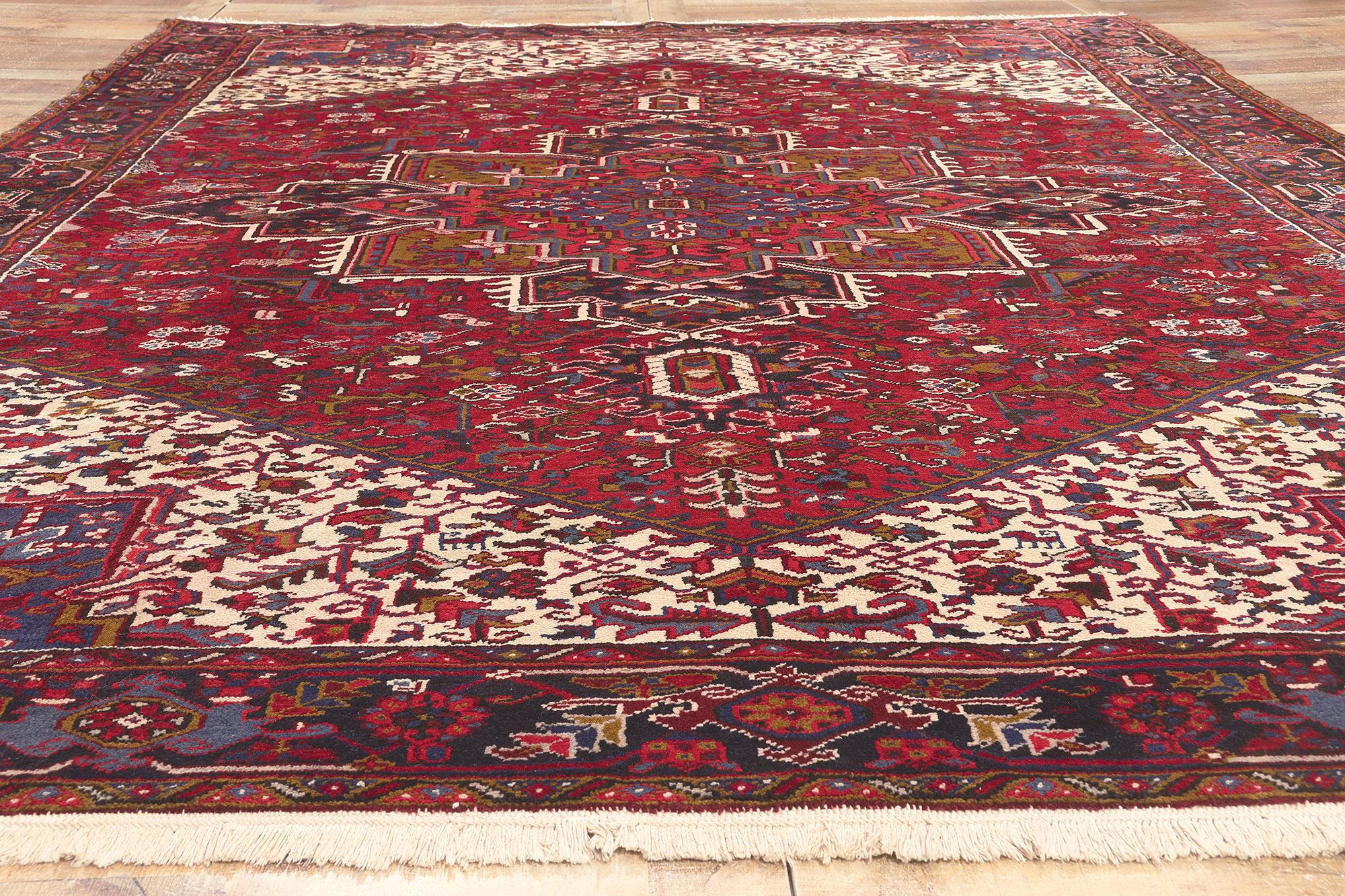 Wool Vintage Persian Heriz Rug, Perpetually Posh Meets Timeless Elegance For Sale