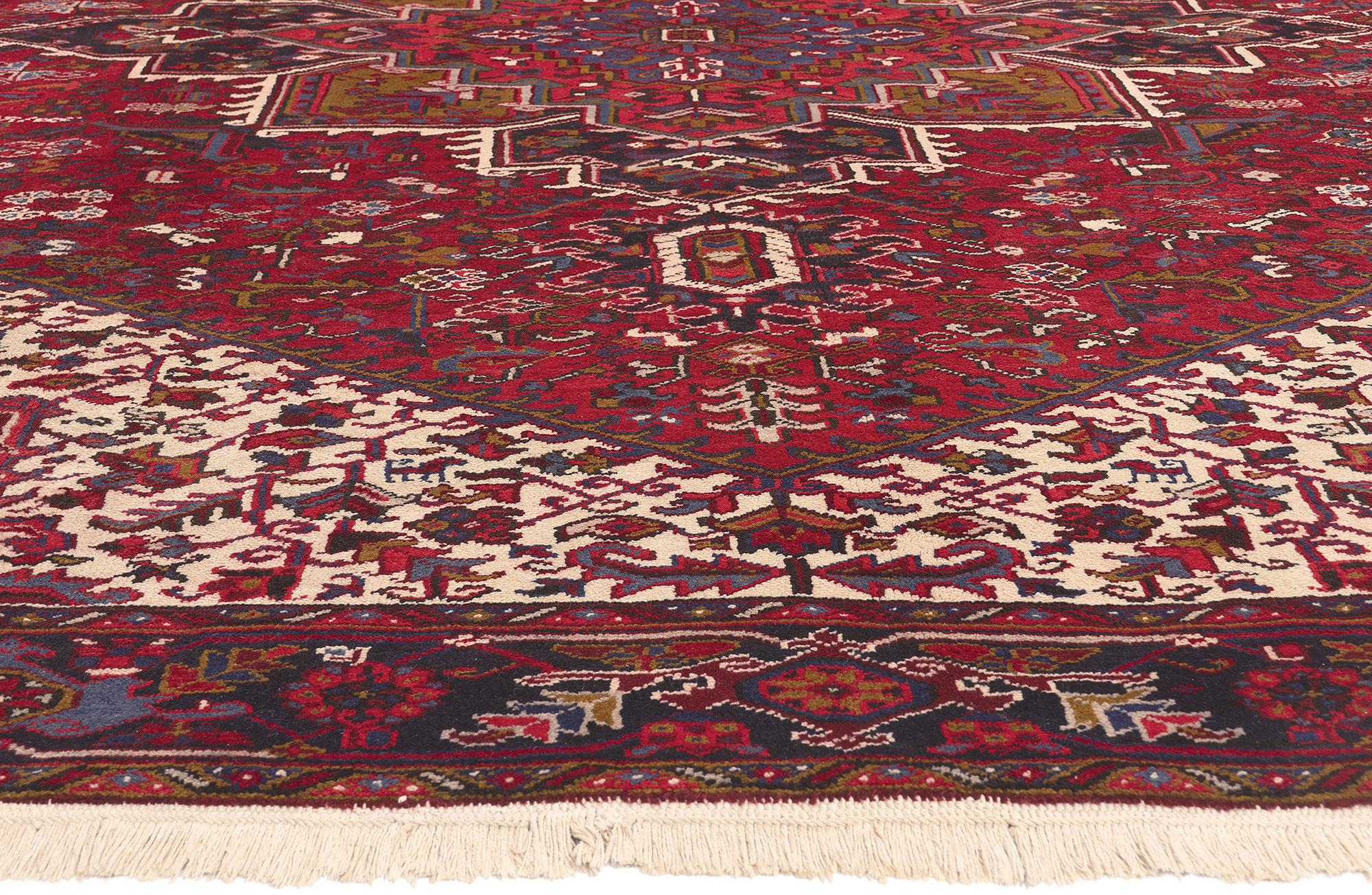 Heriz Serapi Vintage Persian Heriz Rug, Perpetually Posh Meets Timeless Elegance For Sale