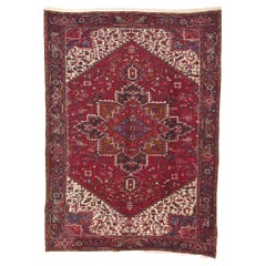 Vintage Persian Heriz Rug, Perpetually Posh Meets Timeless Elegance